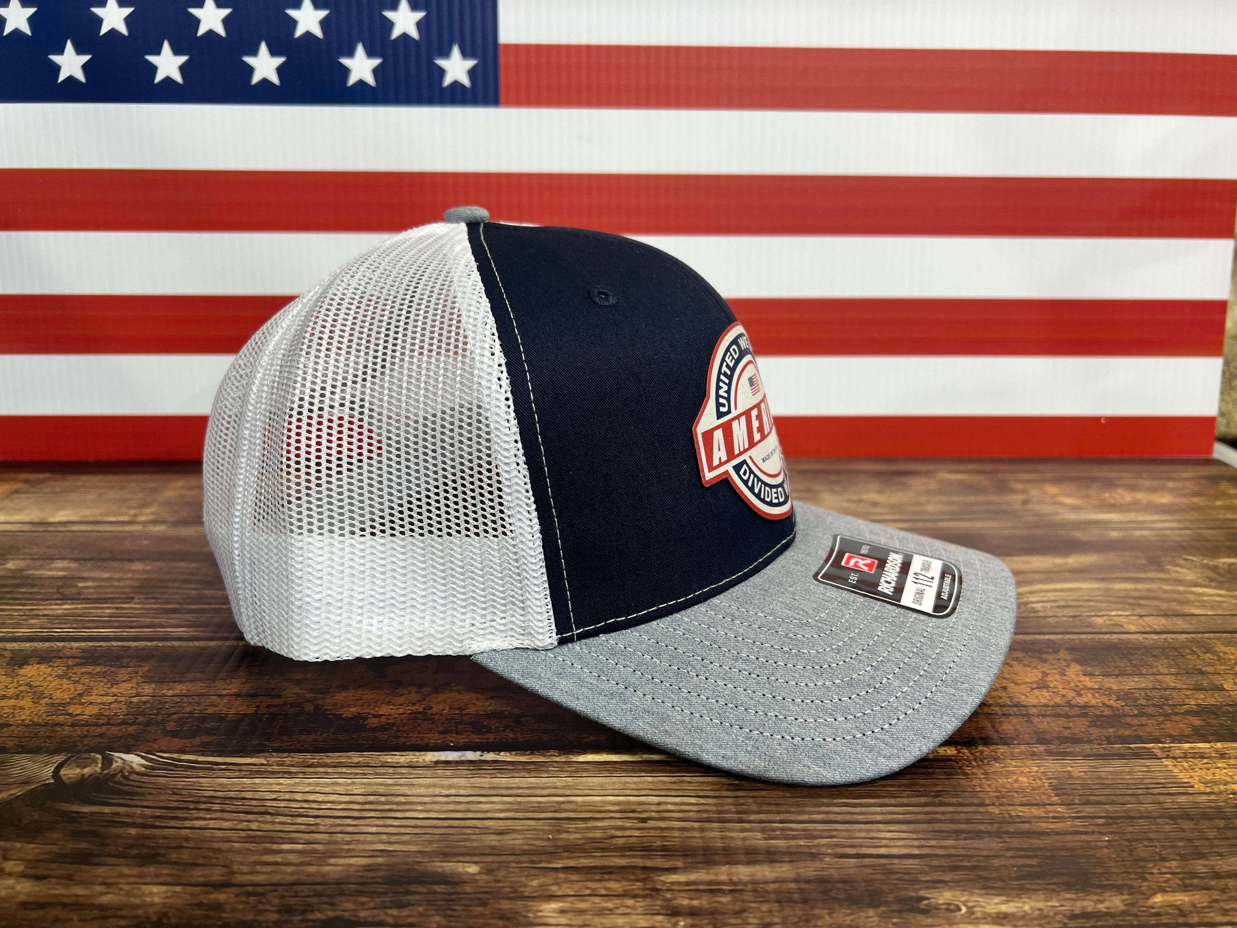 United We Stand Hat Patriotic Custom Hat with a Premium Leatherette Patch! USA Hat - F5 Custom Designs
