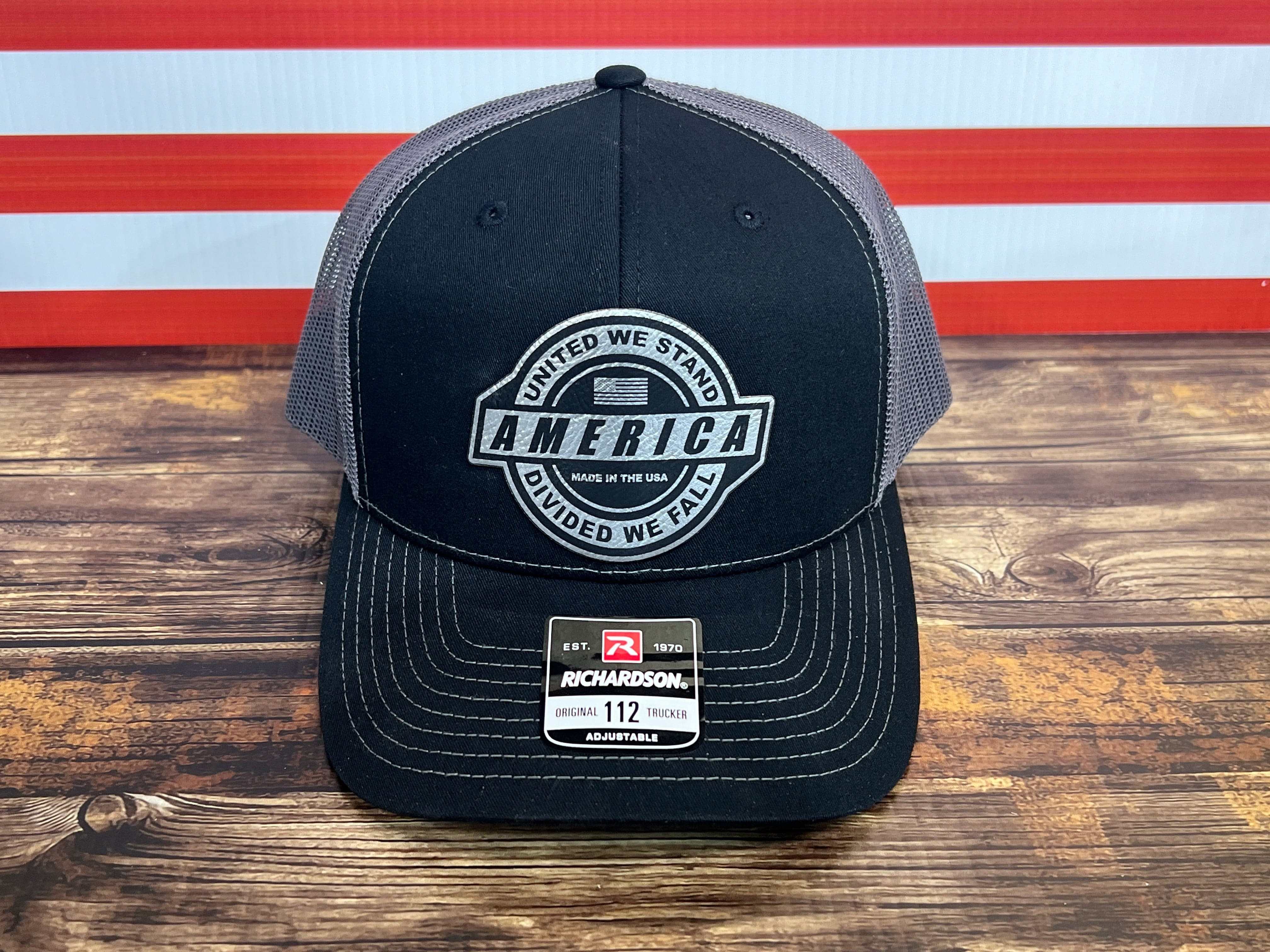 United We Stand Hat Patriotic Custom Hat with a Premium Leatherette Patch! USA Hat - F5 Custom Designs