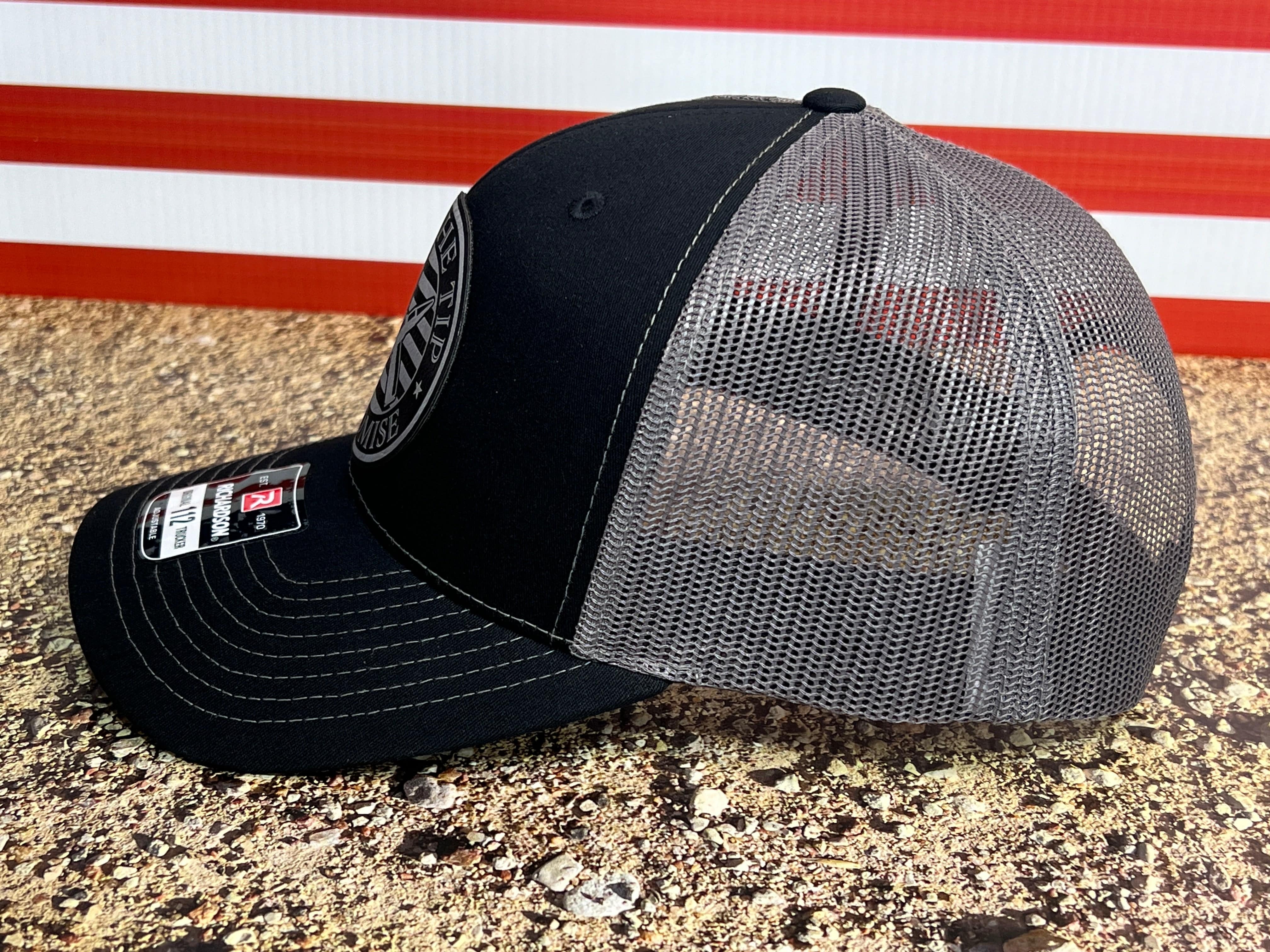 Just the Tip Hat with Premium Leatherette Patch on a Richardson 112 Trucker Hat Second Amendment Hat - F5 Custom Designs