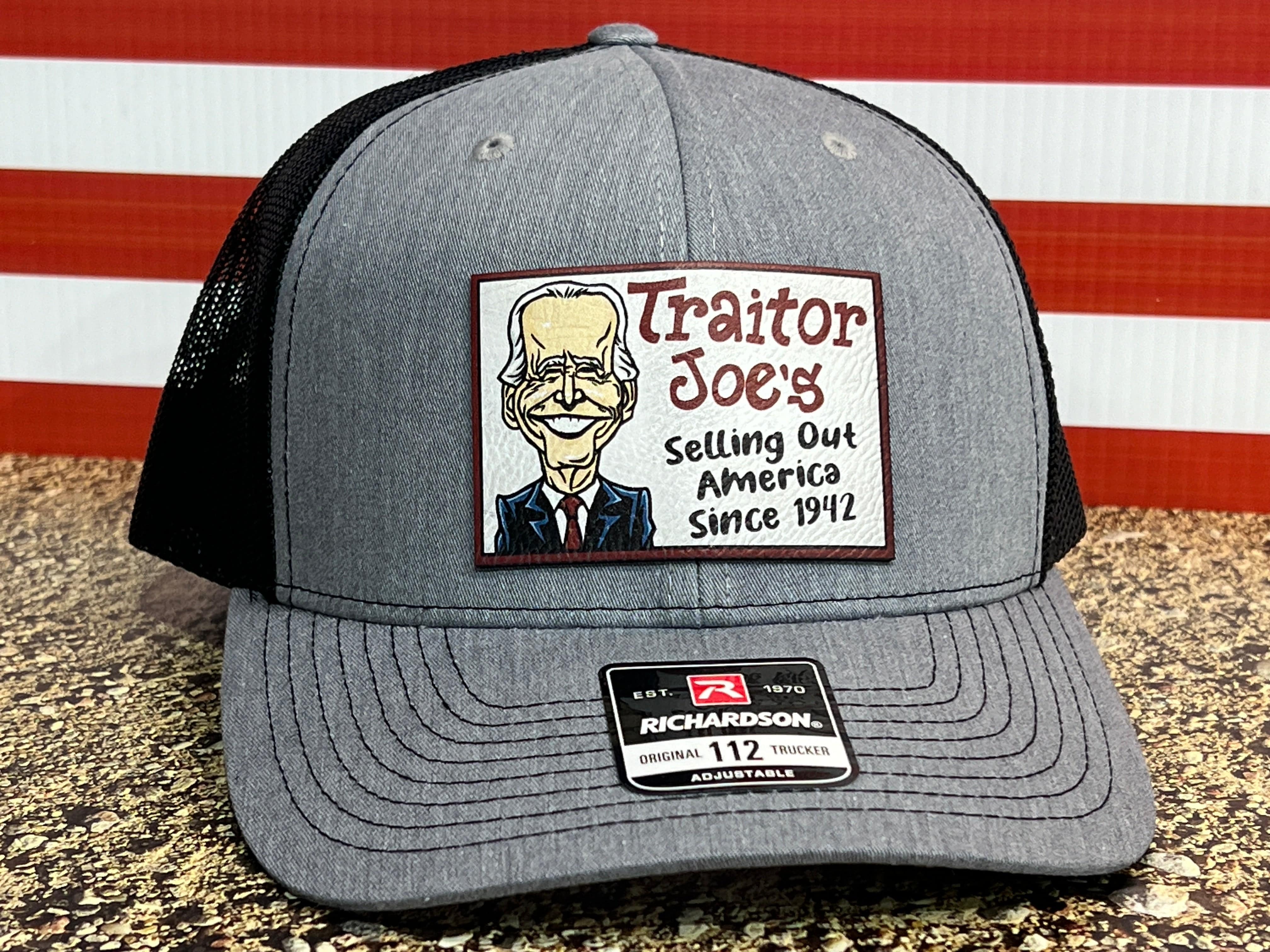 Traitor J’s Trucker Hat UV Printed Premium Leatherette FULL Color Patch on Richardson 112 Trucker Hat. - F5 Custom Designs