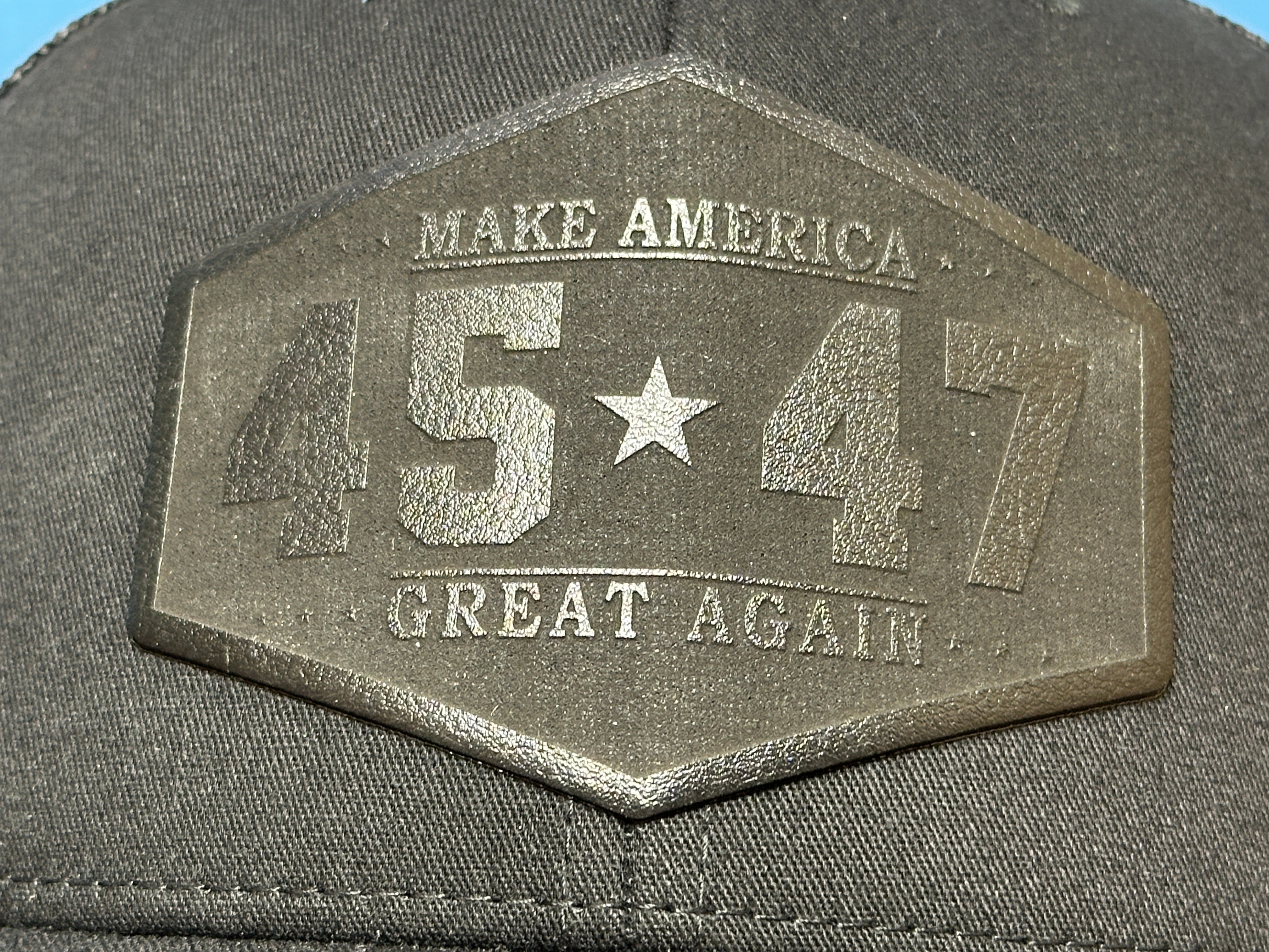 TRUMP 45 47 Patch Hat Make America Great Again Trucker Hat Premium Leatherette Patch on Richardson 112 Trucker Hat Patriotic GenX Hat Adult Best Selling Hat - F5 Custom Designs