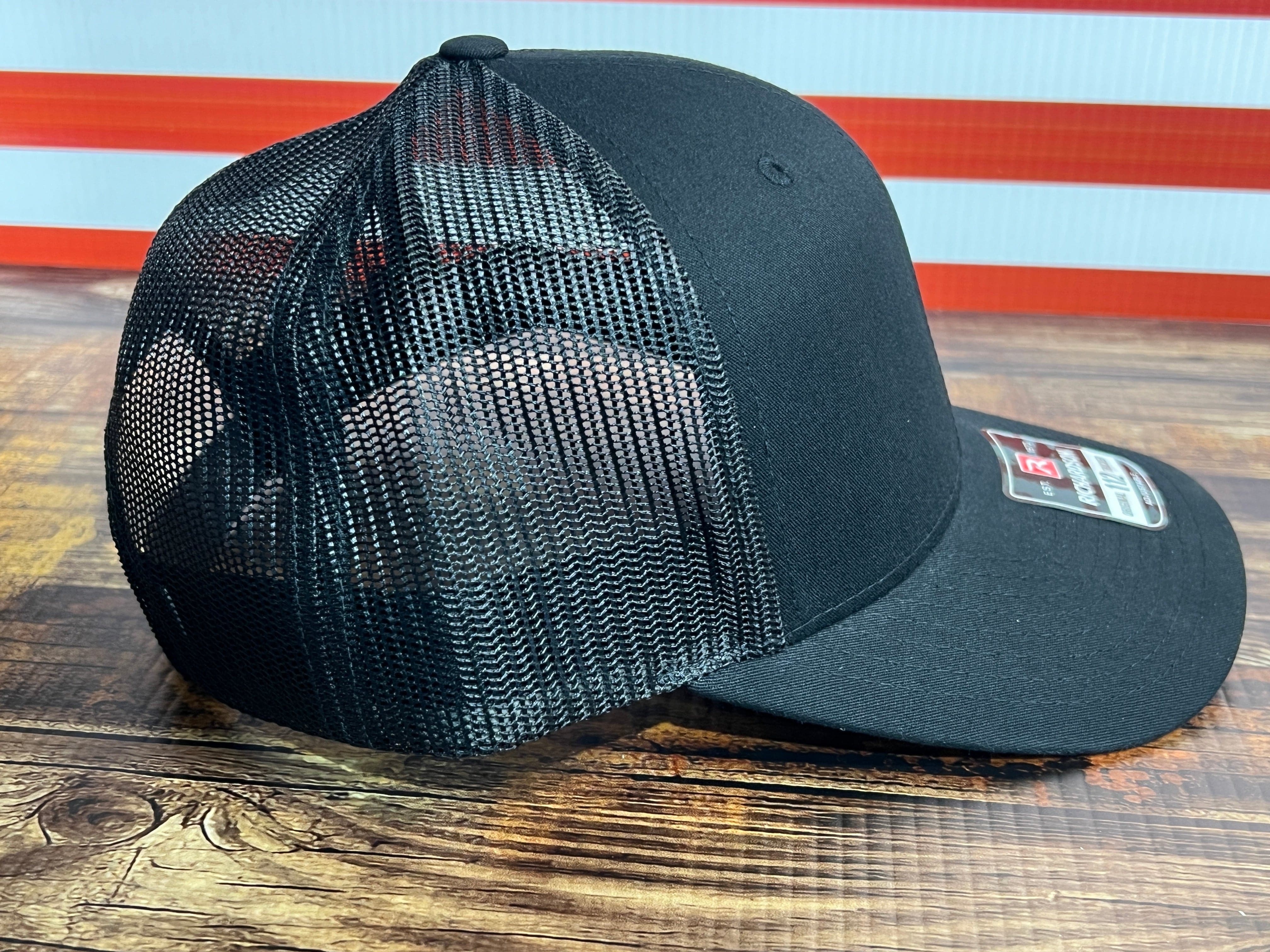Red Solo Cup Hat with Premium Leatherette Patch on a Richardson 112 Trucker Hat. - F5 Custom Designs