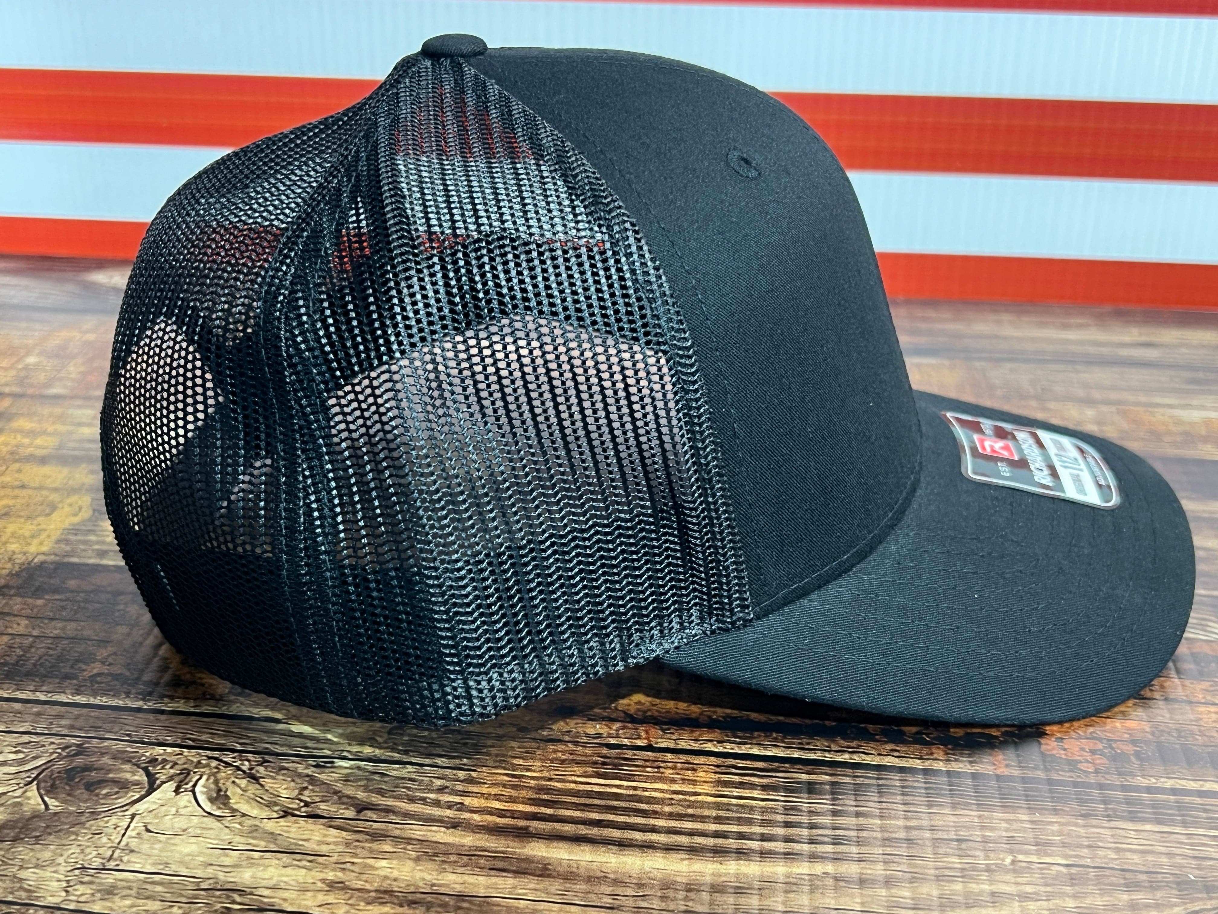 Red Solo Cup Hat with Premium Leatherette Patch on a Richardson 112 Trucker Hat. - F5 Custom Designs