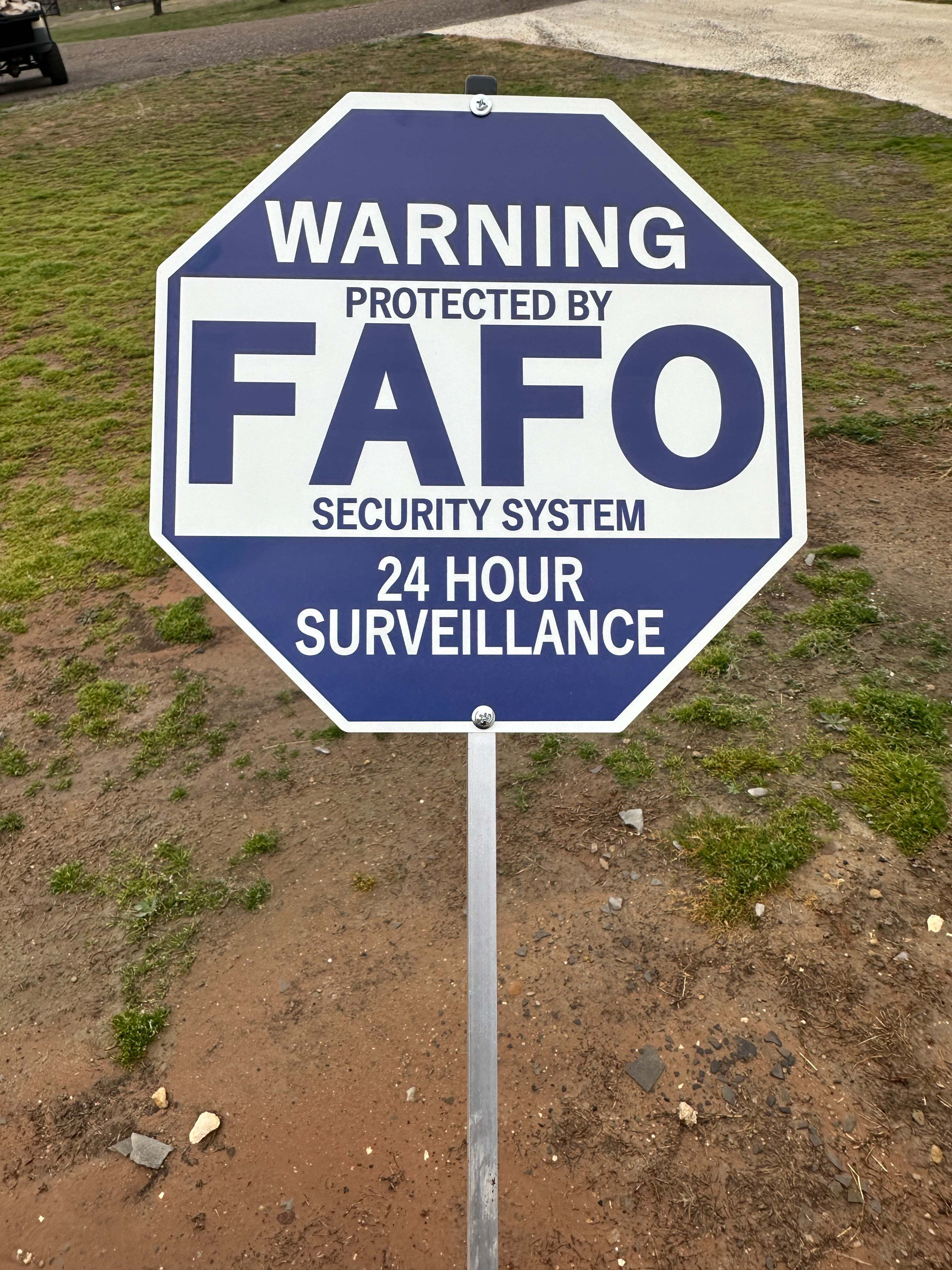 Home Security Sign - HOA Friendly F Around and Find Out Sign with Stake | Protected by FAFO