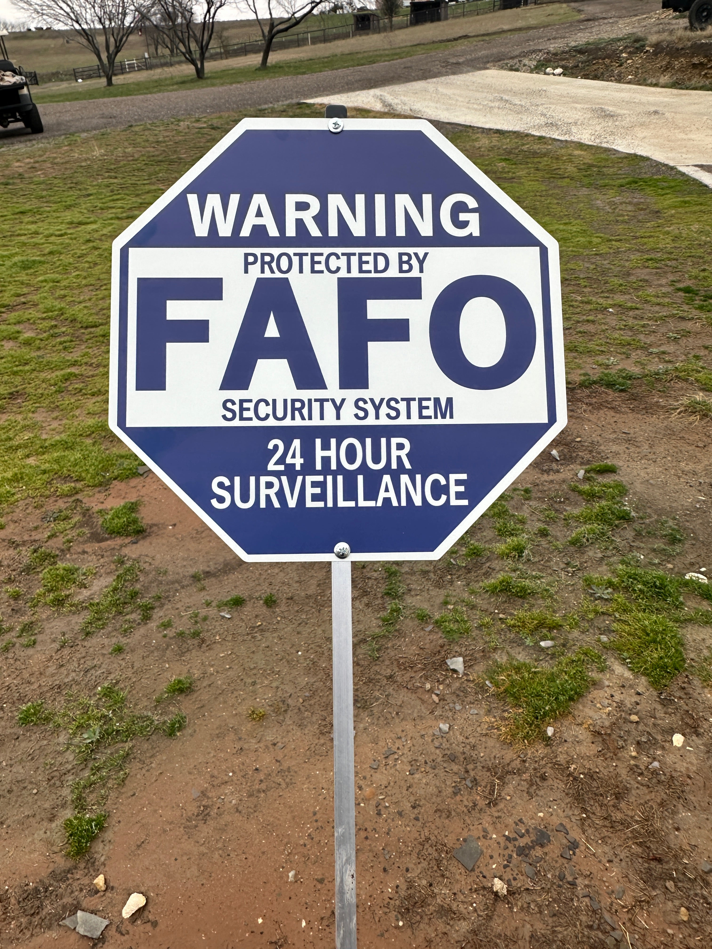 Home Security Sign - HOA Friendly F Around and Find Out Sign with Stake | Protected by FAFO