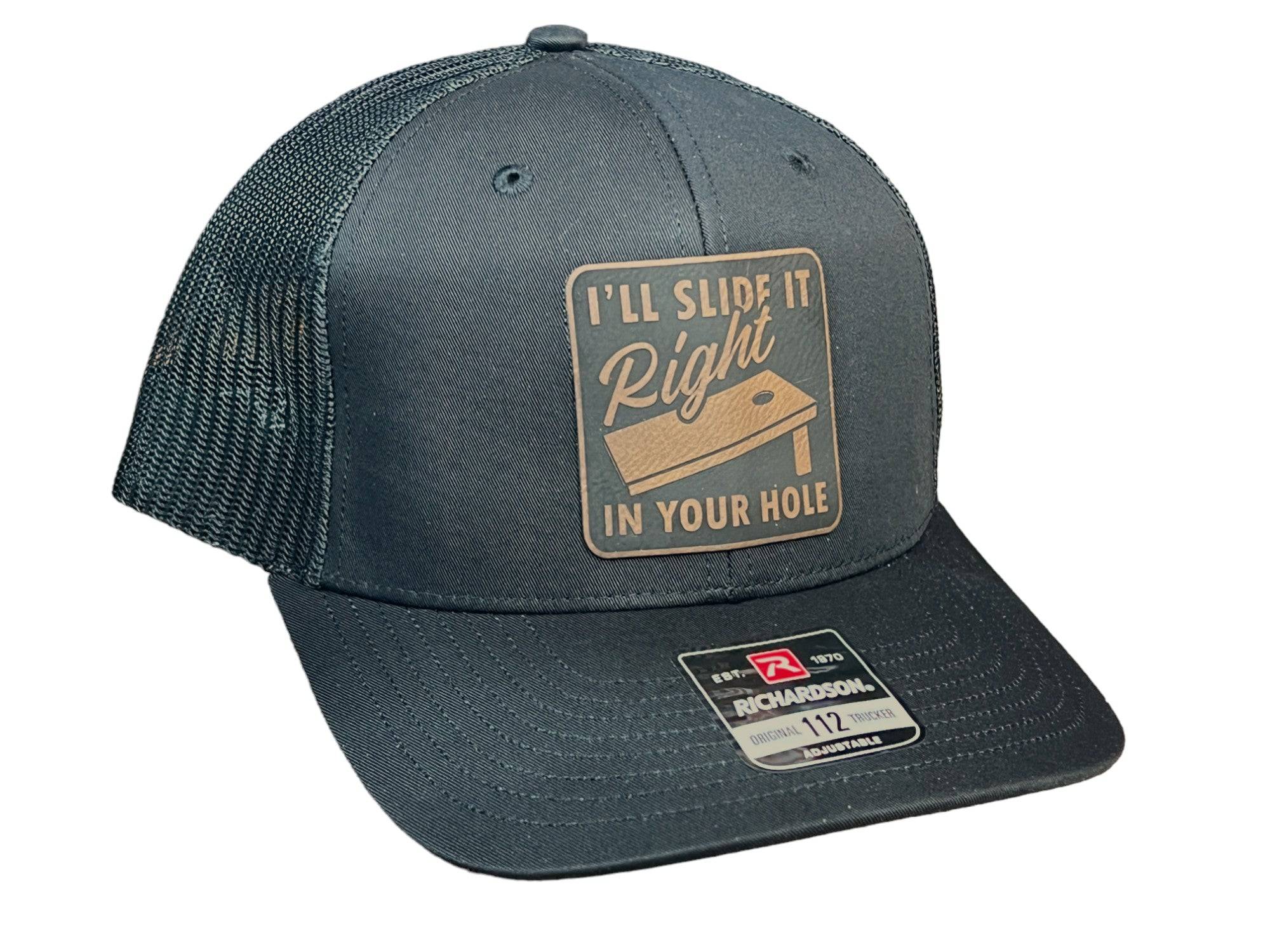 Cornhole Funny Patch on a Richardson 112 Trucker Hat Baseball Cap Summer Winter - F5 Custom Designs
