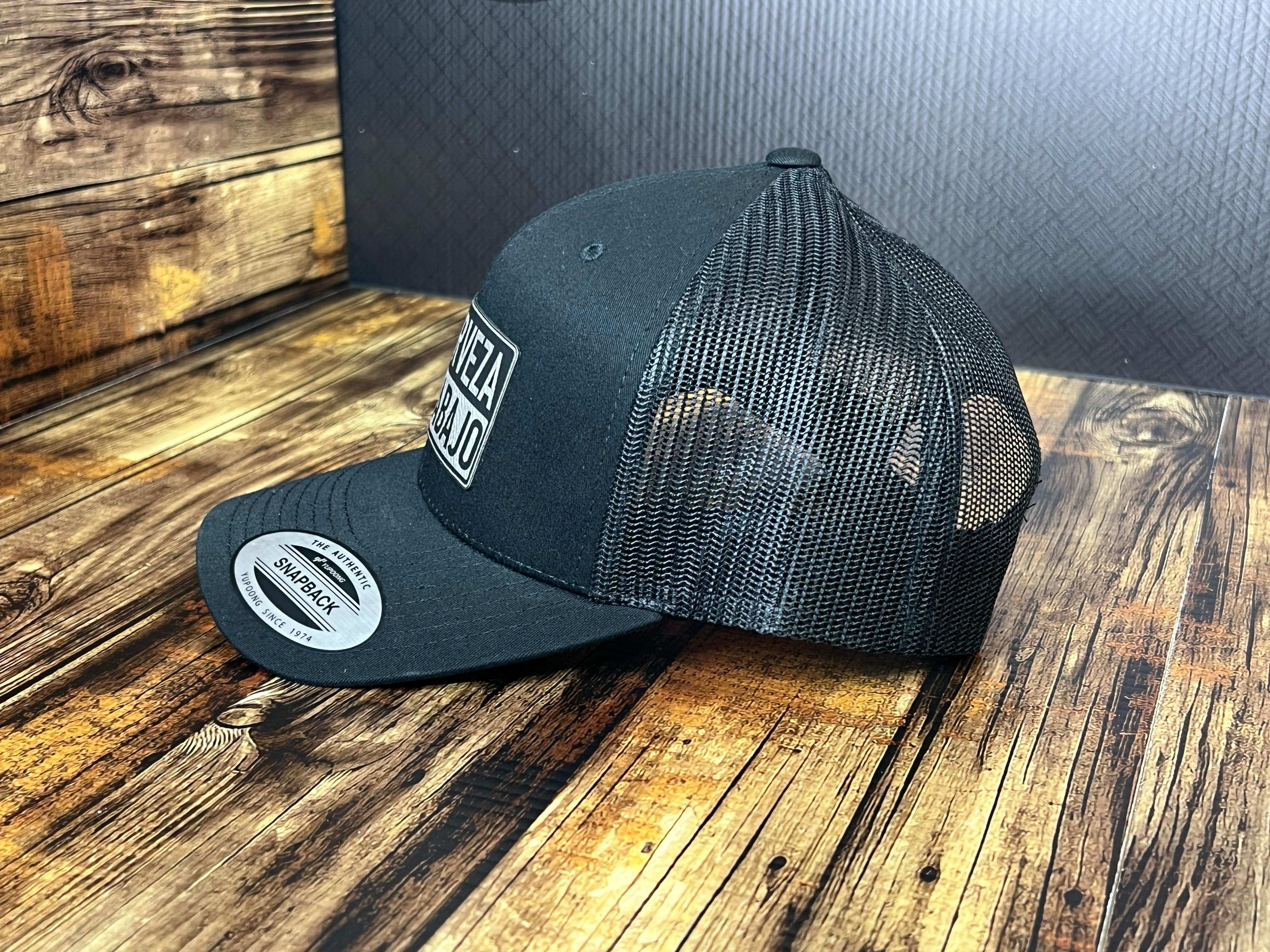 No Cerveza No Trabajo Hat with Custom Patch Made with Premium Leatherette on a Yupoong Classic Hat - F5 Custom Designs