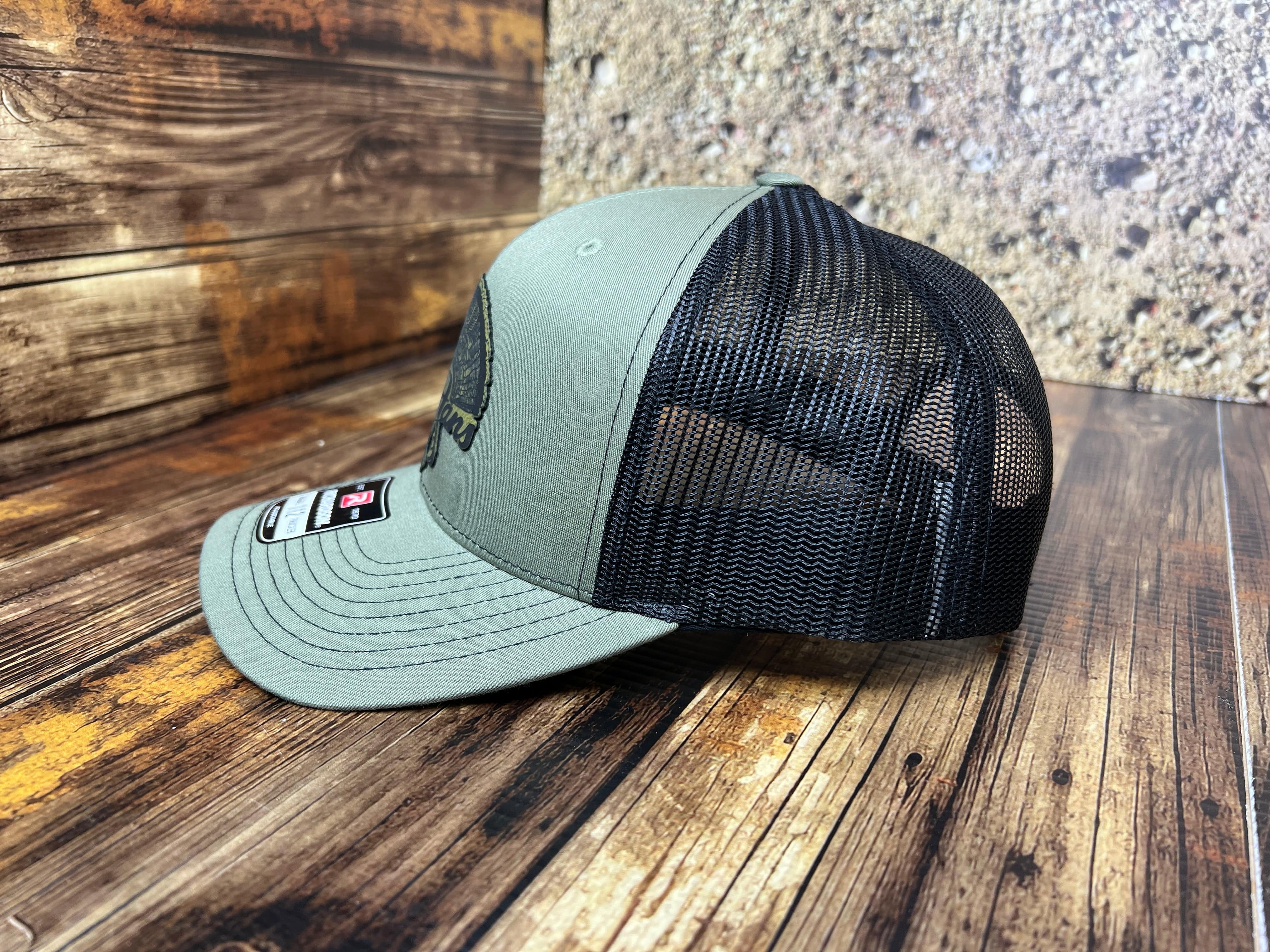 OnlyFans Leatherette Patch on a Richardson 112 Trucker Hat Turkey Hunter Baseball - F5 Custom Designs