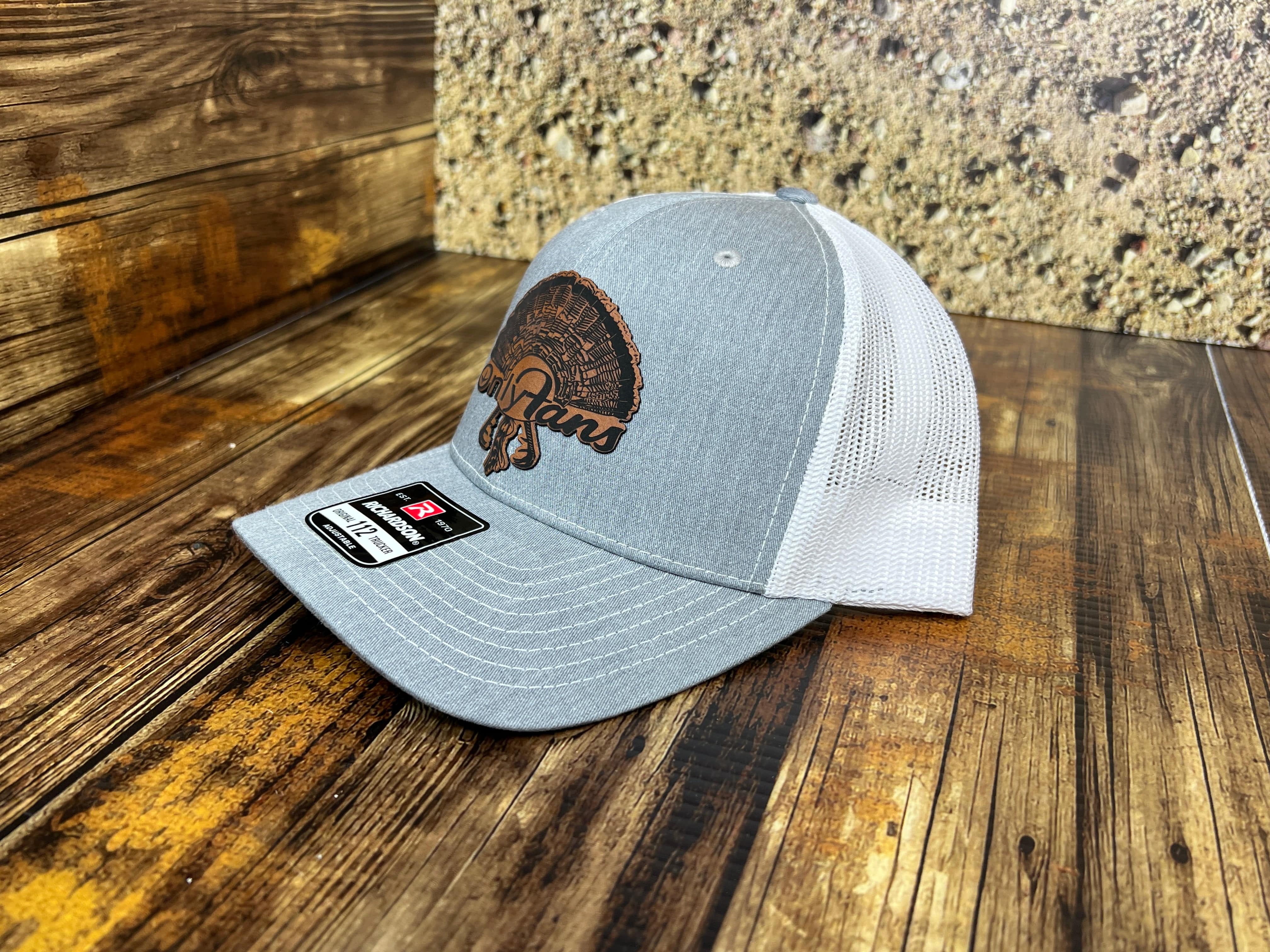 OnlyFans Leatherette Patch on a Richardson 112 Trucker Hat Turkey Hunter Baseball - F5 Custom Designs