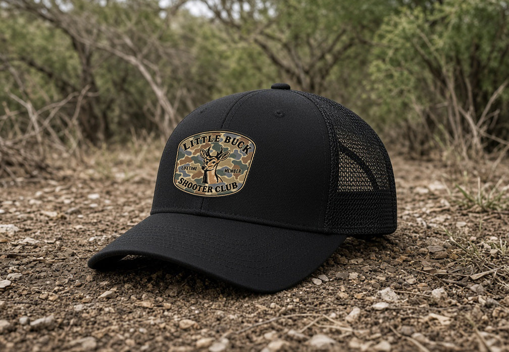 Little Buck Shooter Club Backwoods Camo Richardson 112 Trucker Hat