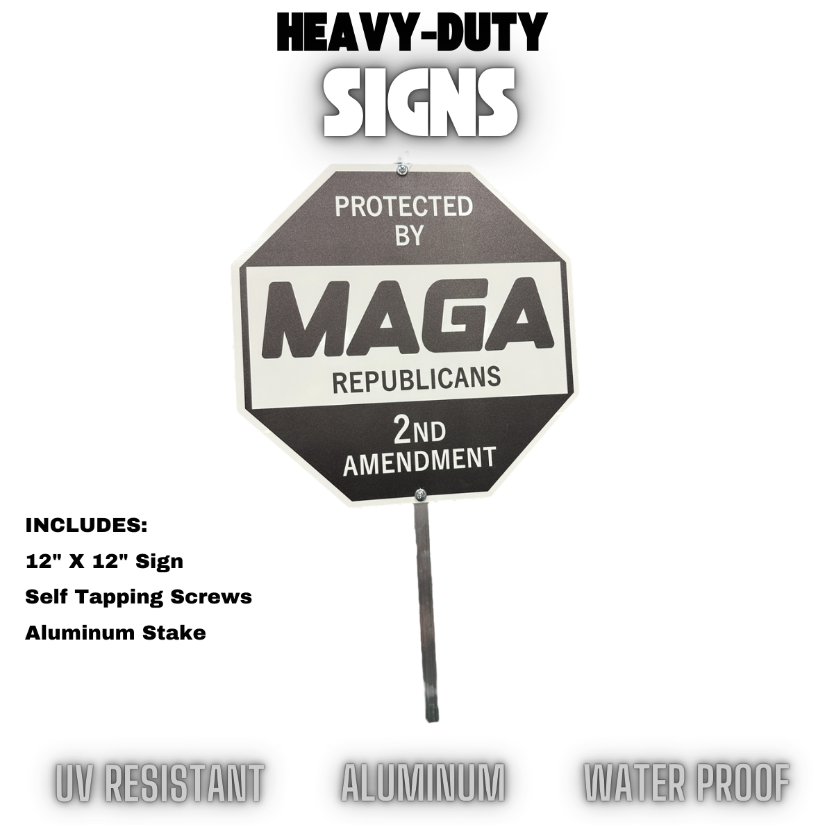 Home Security Sign - HOA Friendly MAGA Sign with Stake MAGA Republican Yard Sign