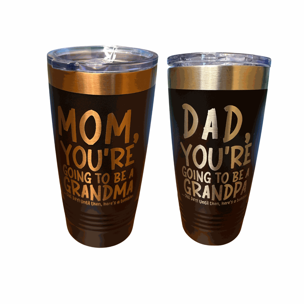 Going to be a Grandparent 20 oz stainless steel tumbler with laser engraved design and slider lid for hot and cold drinks