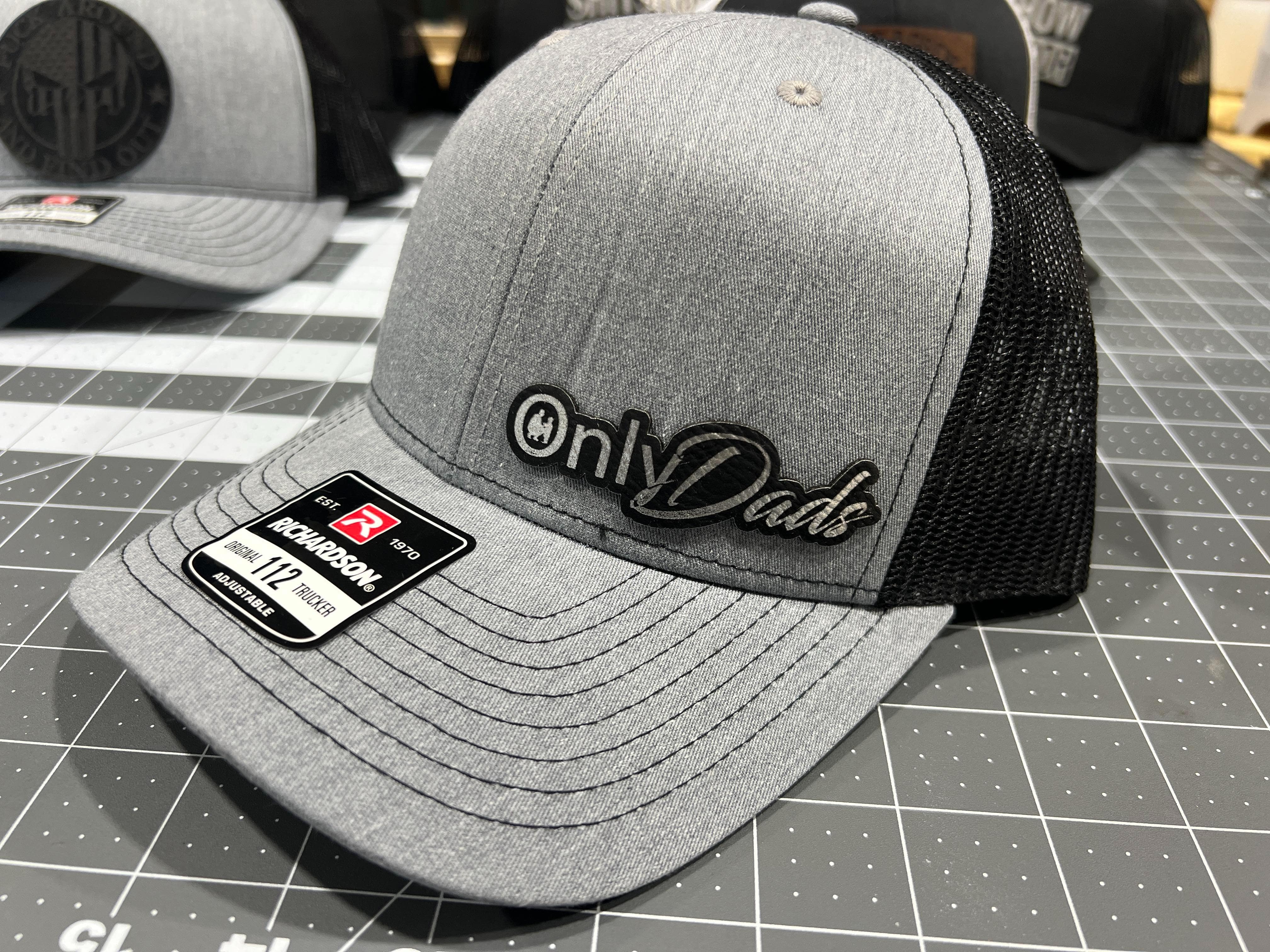 OnlyDads Leatherette Patch on Richardson 112 Trucker Hat - F5 Custom Designs