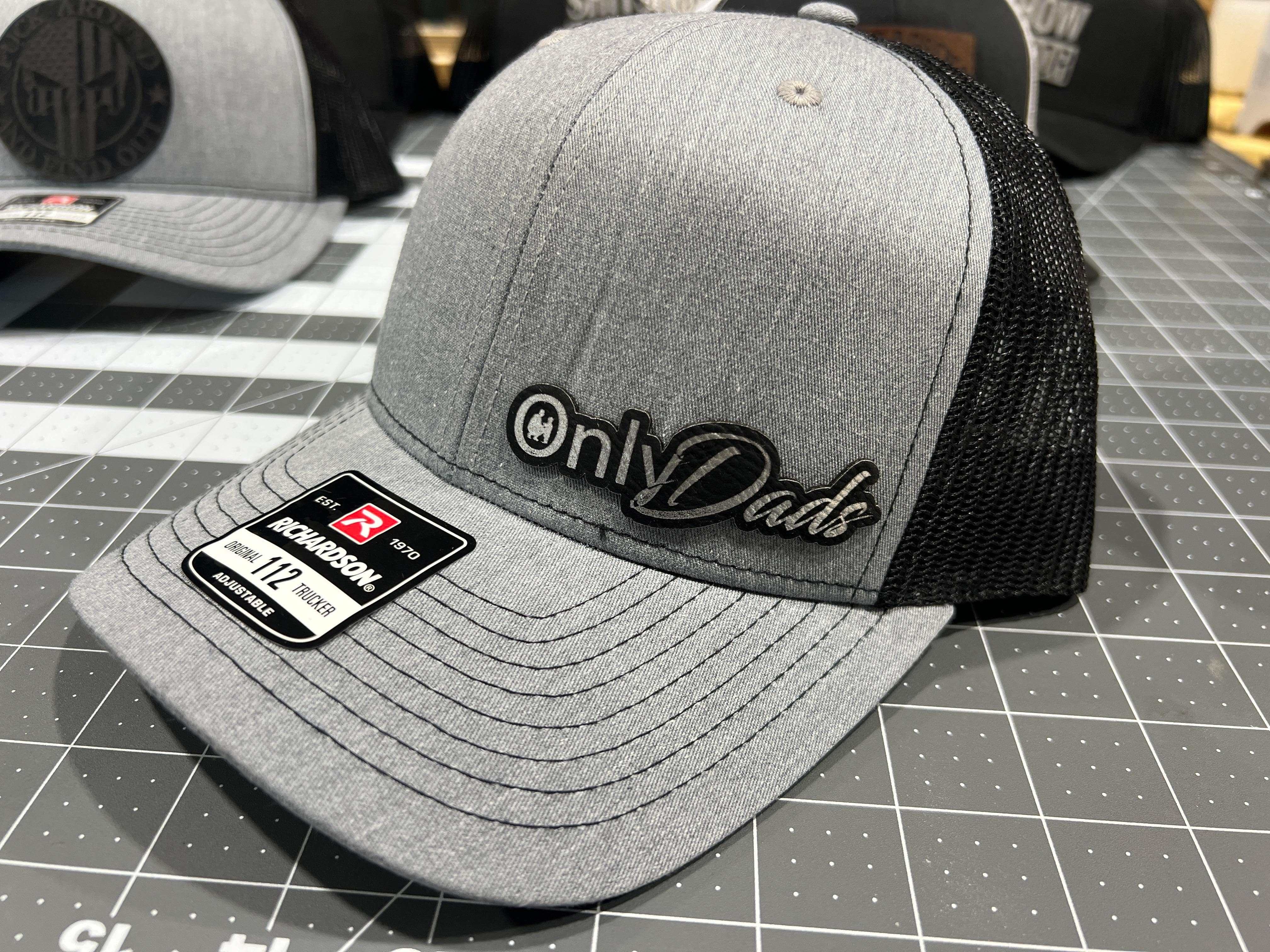 OnlyDads Leatherette Patch on Richardson 112 Trucker Hat - F5 Custom Designs