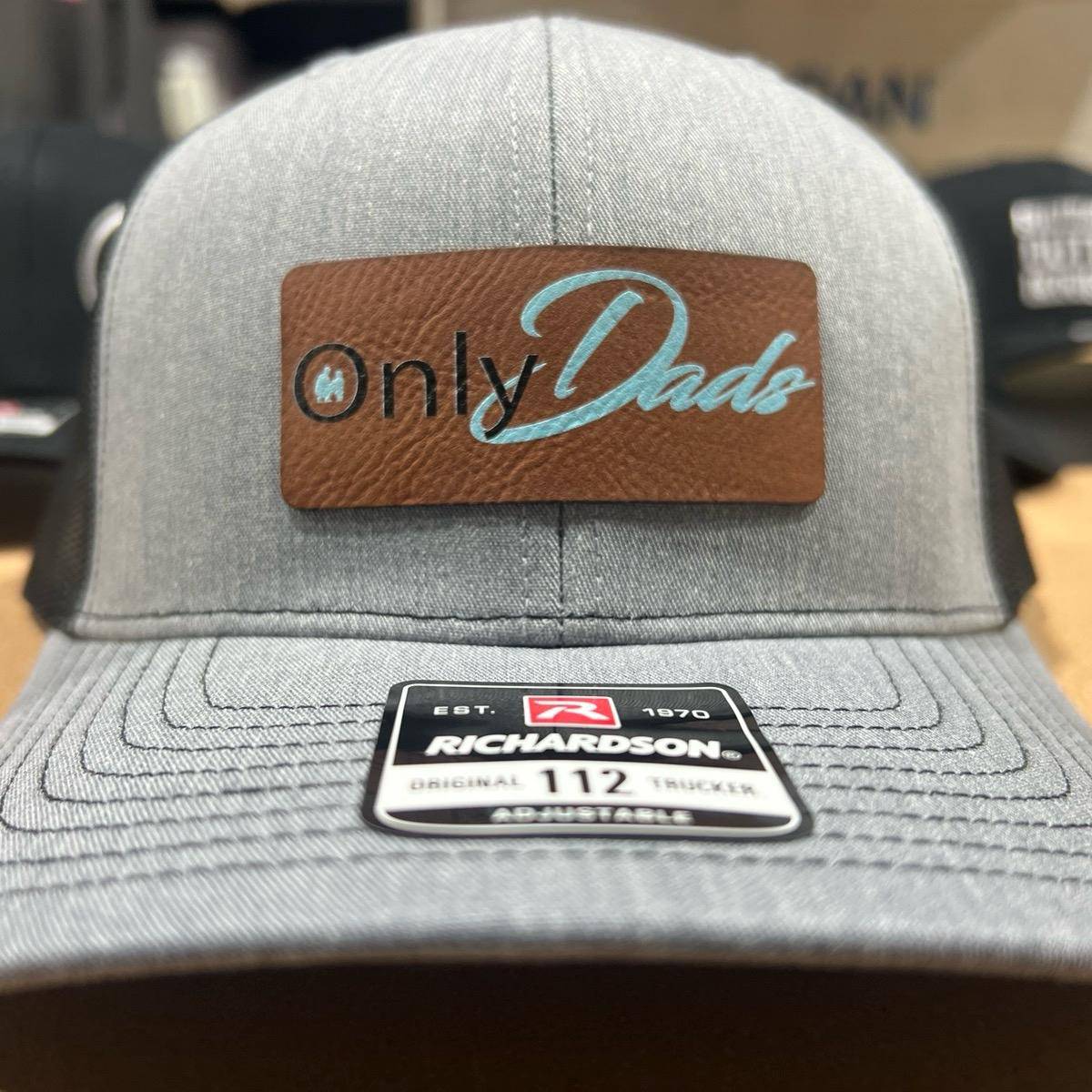 OnlyDads UV Printed Hat Leatherette Patch on a Richardson 112 Trucker Hat Baseball Cap Summer Winter - F5 Custom Designs