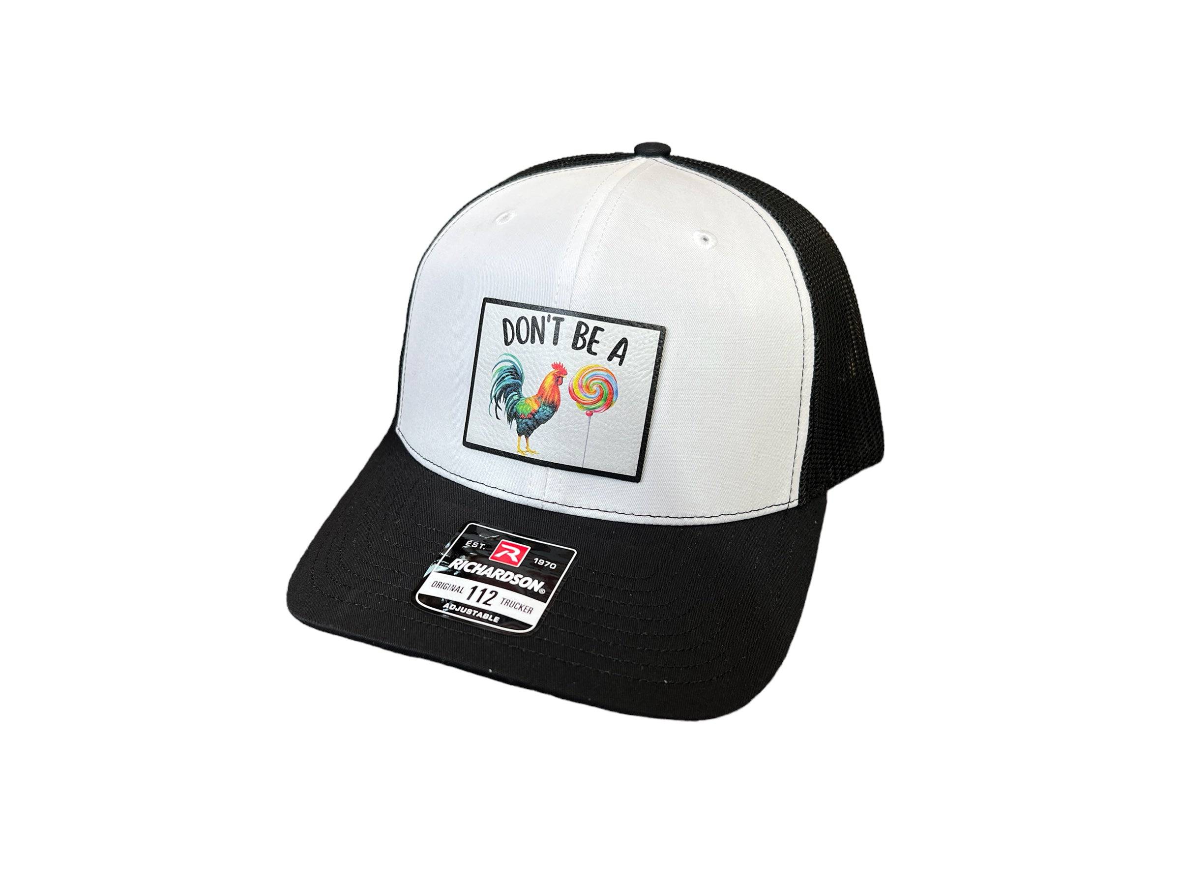 Don't be a SUCKER UV Printed Custom Patch Hat with Premium Leatherette on a Richardson 112 Trucker Hat - F5 Custom Designs