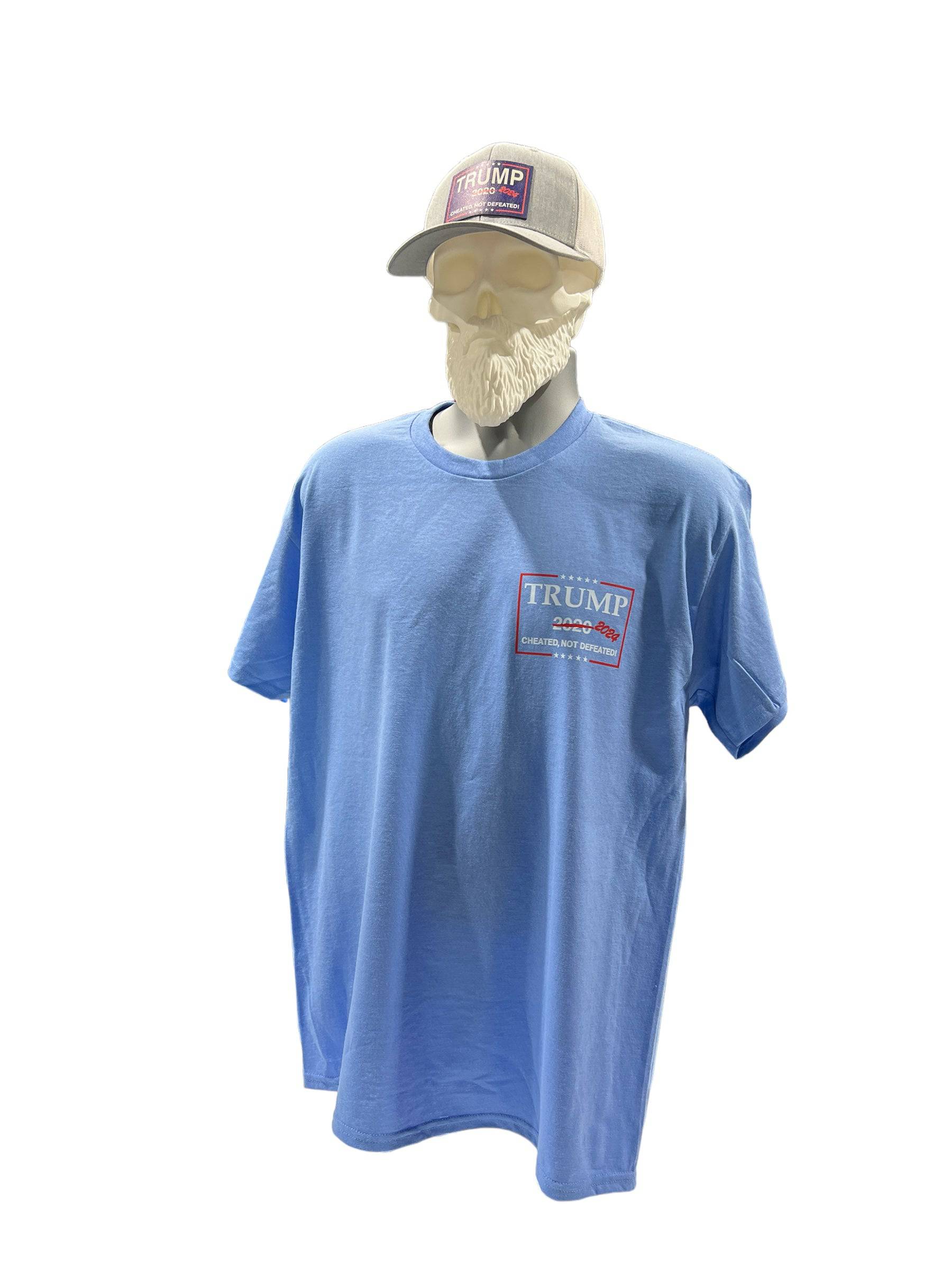 Cheated Not Defeated Trump 2024 T-Shirt - DryBlend Moisture Wicking High Quality TShirt Funny Shirt Unisex shirt - F5 Custom Designs