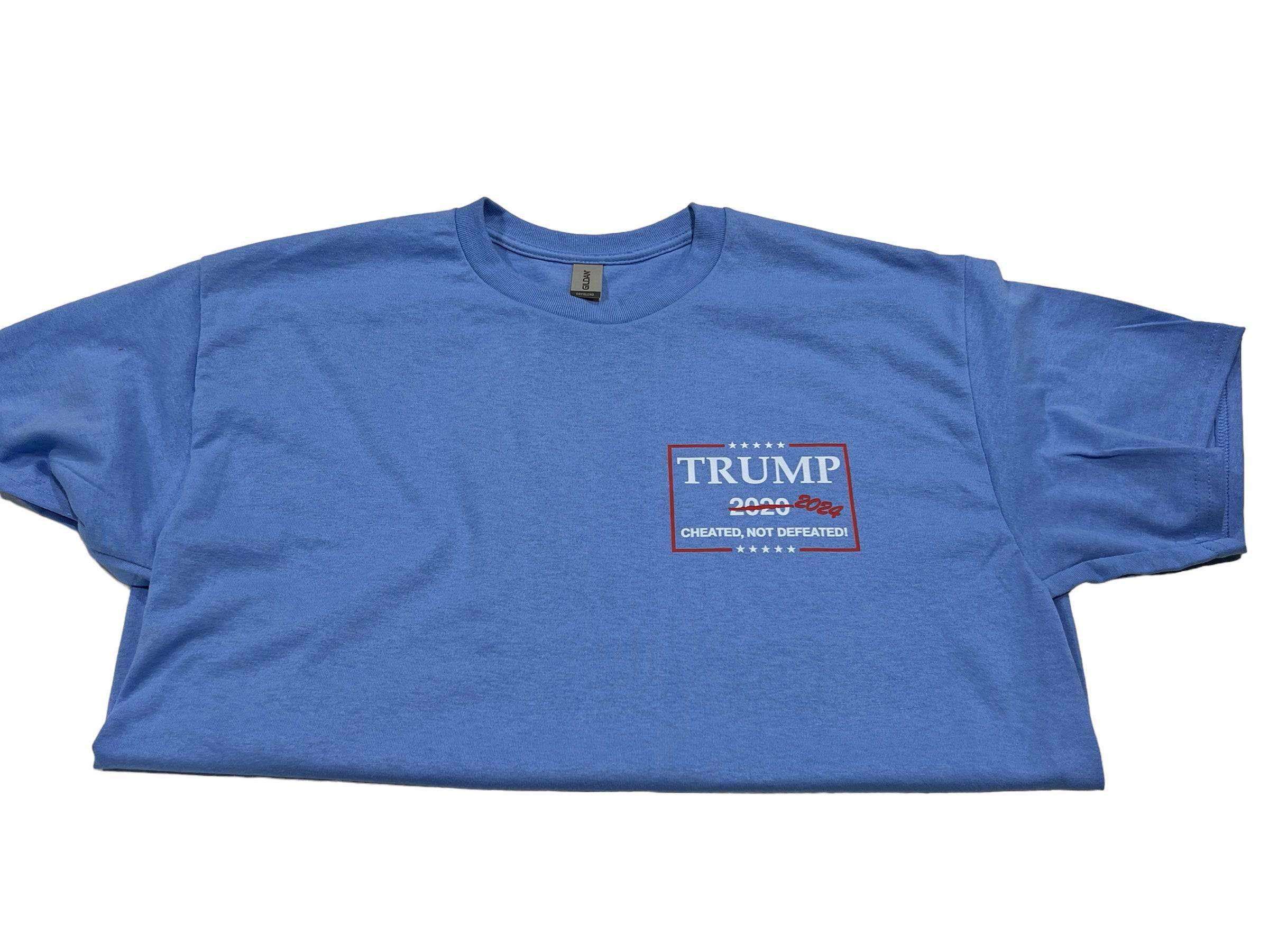 Cheated Not Defeated Trump 2024 T-Shirt - DryBlend Moisture Wicking High Quality TShirt Funny Shirt Unisex shirt - F5 Custom Designs