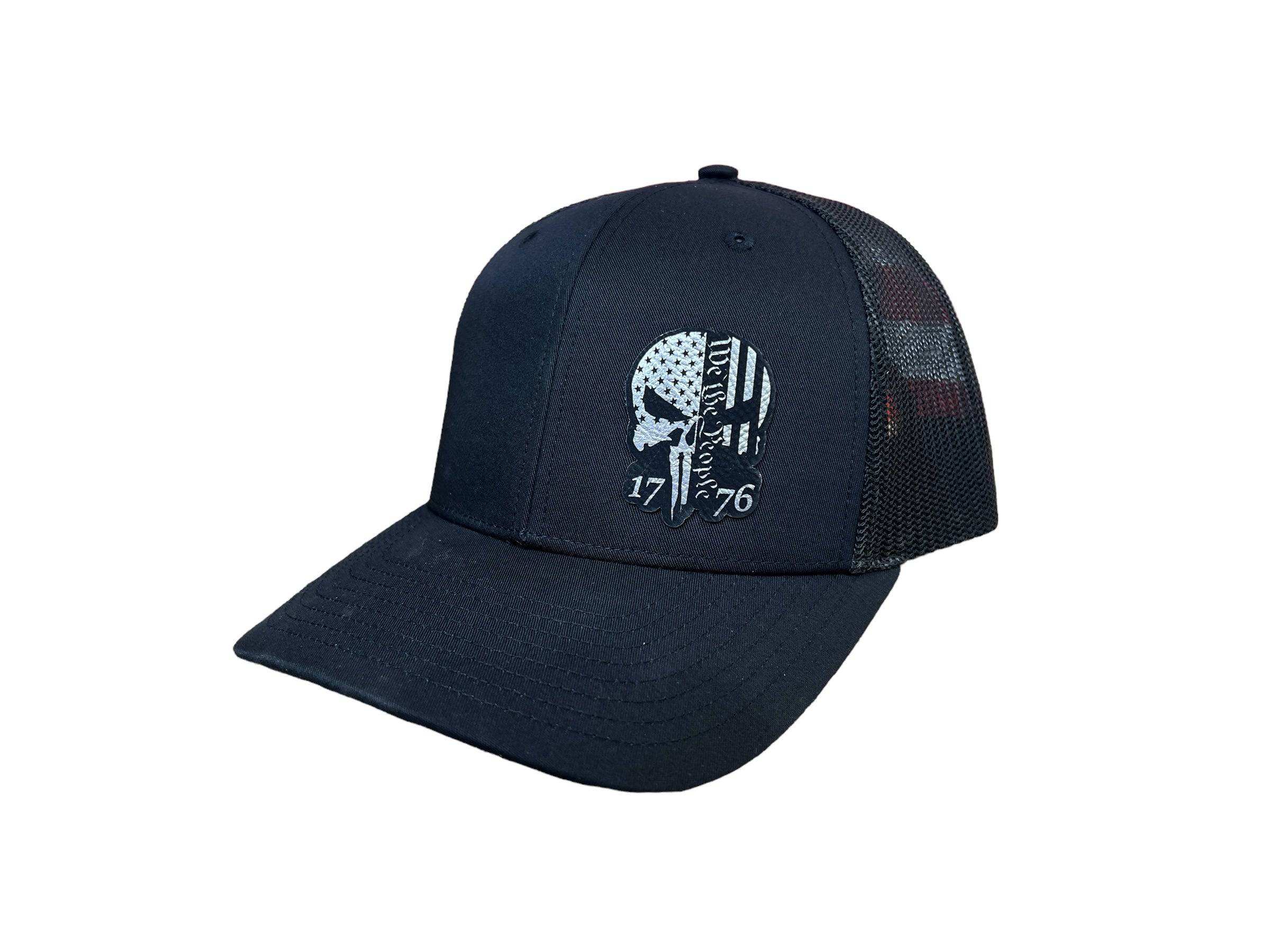 We The People 1776 Richardson 112 trucker hat with laser engraved leatherette patch and adjustable snapback