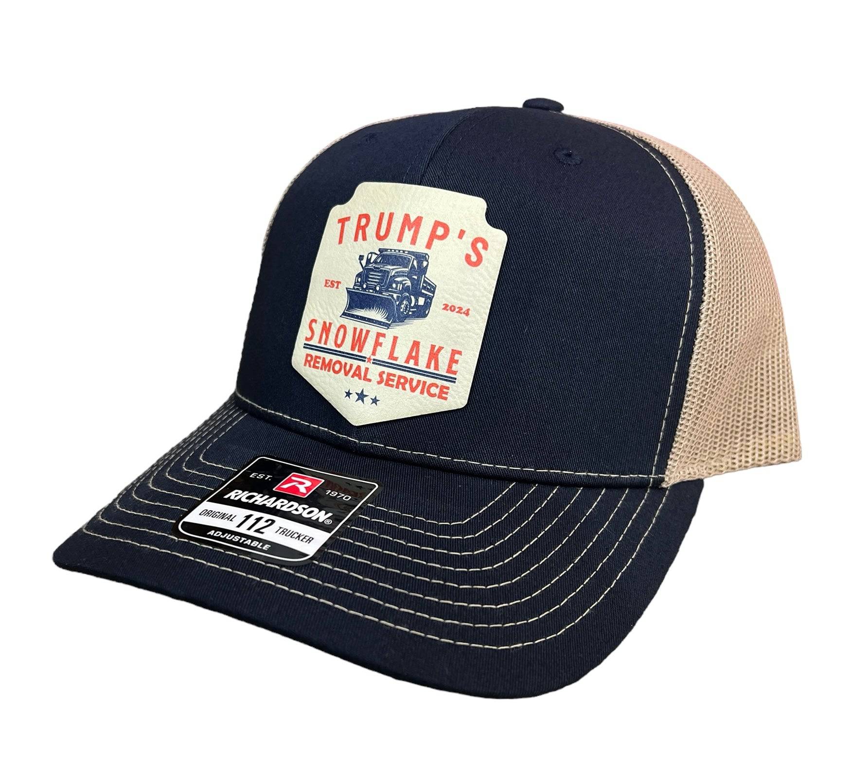 Trump Snowflake Removal Service 2024 Trucker Hat UV Printed Premium Leatherette - F5 Custom Designs