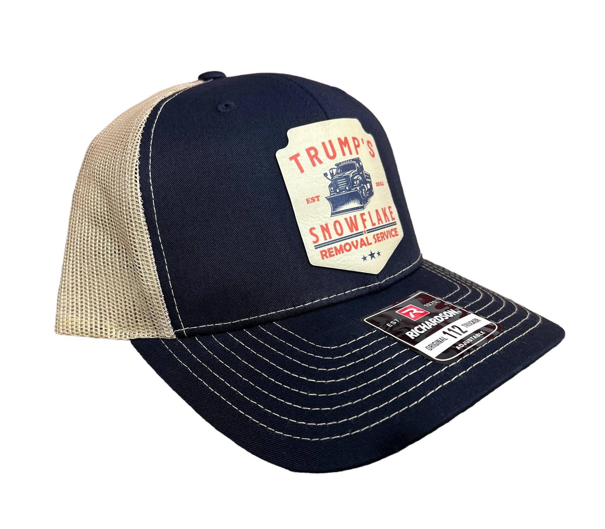 Trump Snowflake Removal Service 2024 Trucker Hat UV Printed Premium Leatherette - F5 Custom Designs