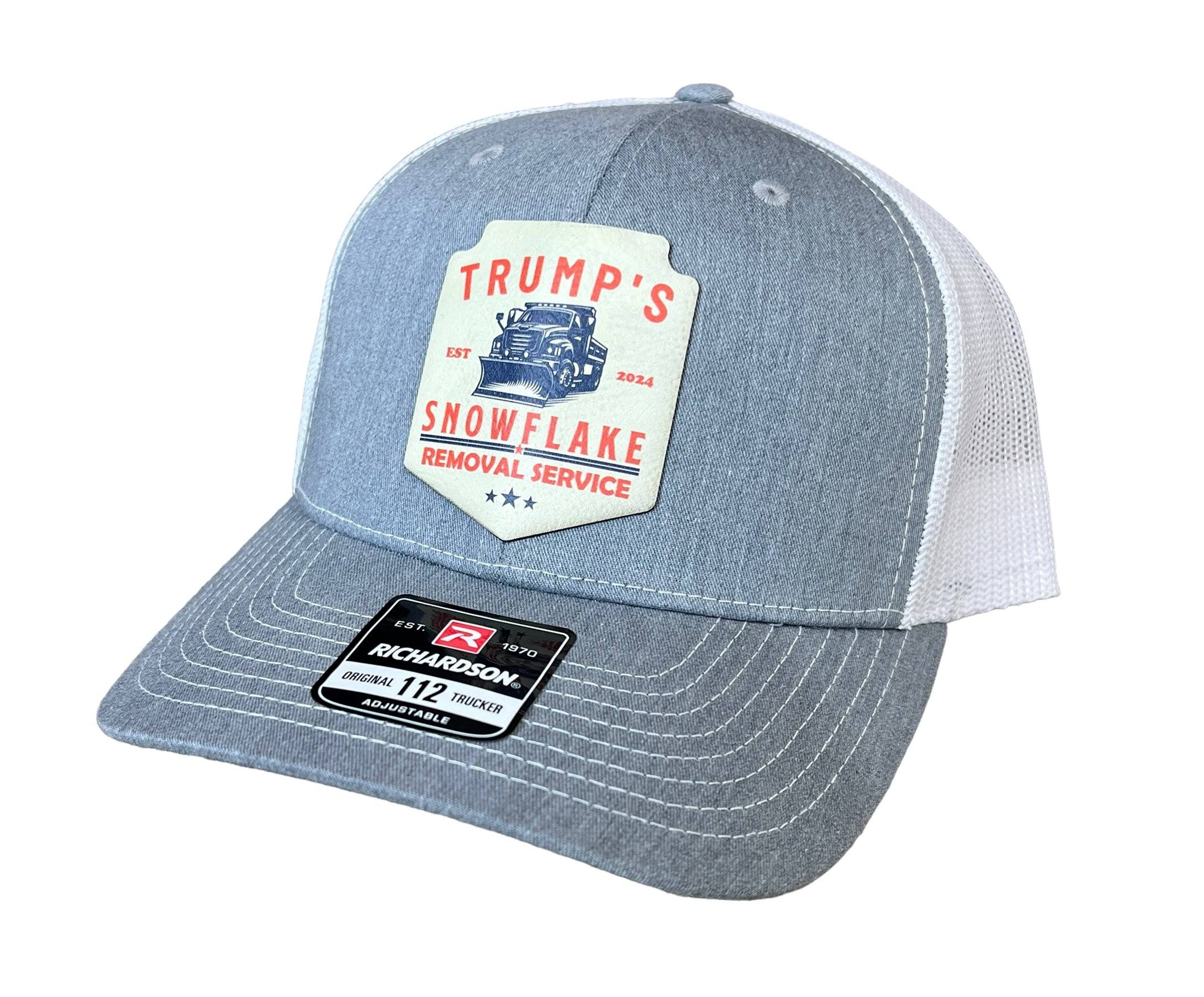 Trump Snowflake Removal Service 2024 Trucker Hat  UV Printed Premium Leatherette - F5 Custom Designs