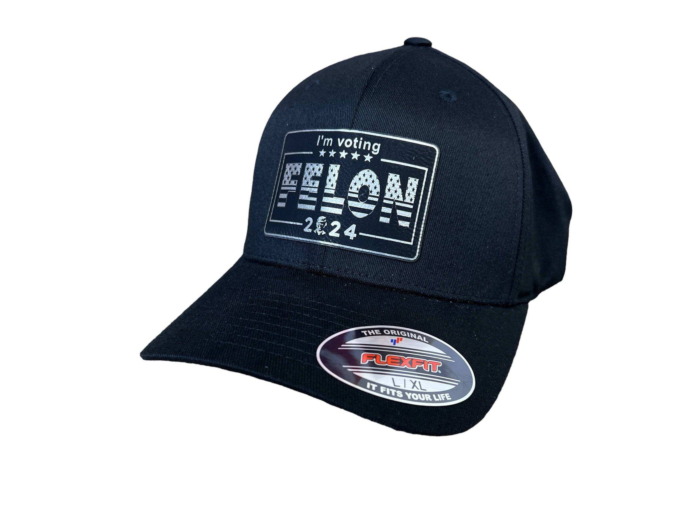 I’m Voting For Felon 2024 Trucker Hat Premium Leatherette Patch on Richardson 112 Trucker Ha Funny Hat GenX Hat Adult Hat Best Selling Hat - F5 Custom Designs