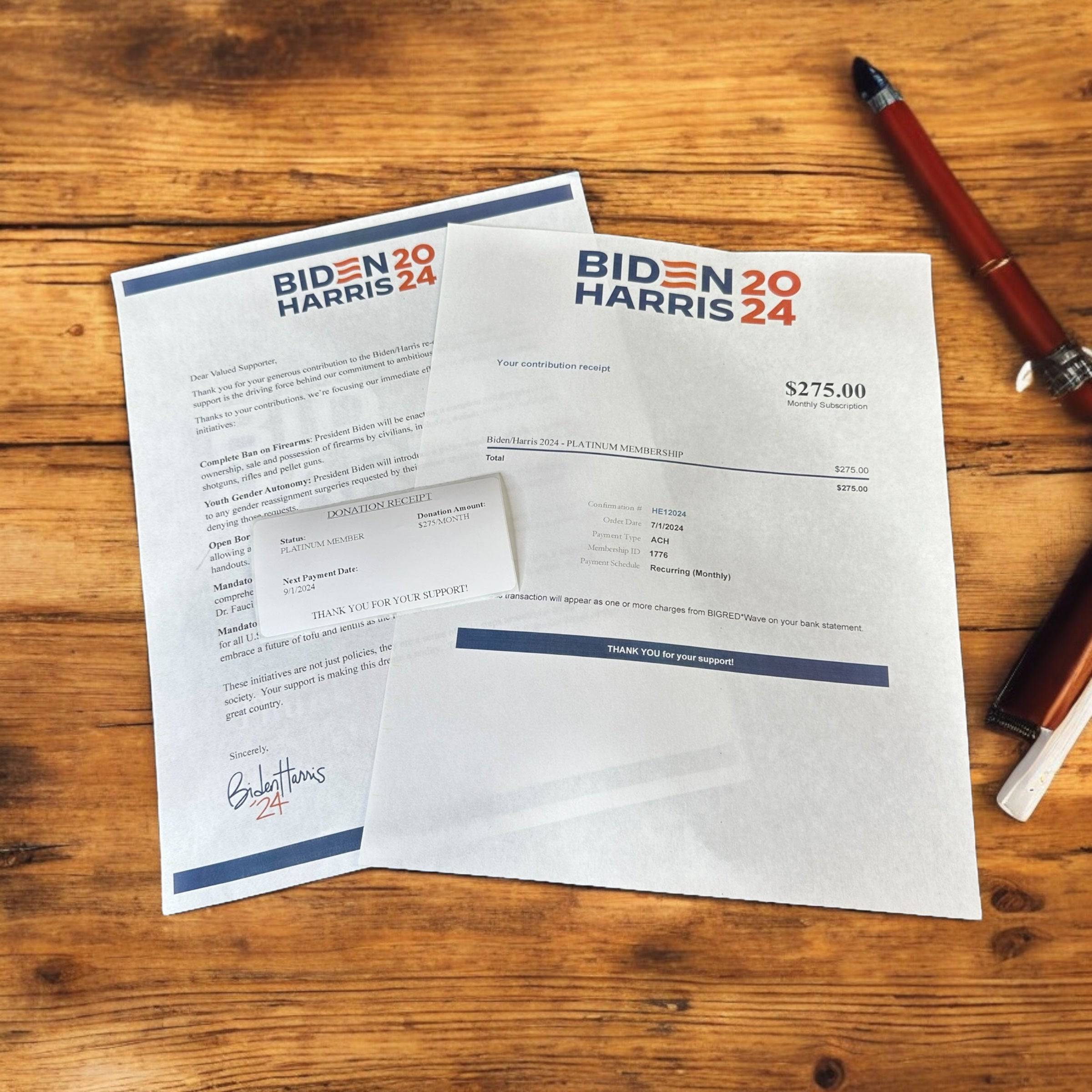 Sleepy Joe Funny Gift Mailer with Hilarious Insert & American Flag Sticker - F5 Custom Designs