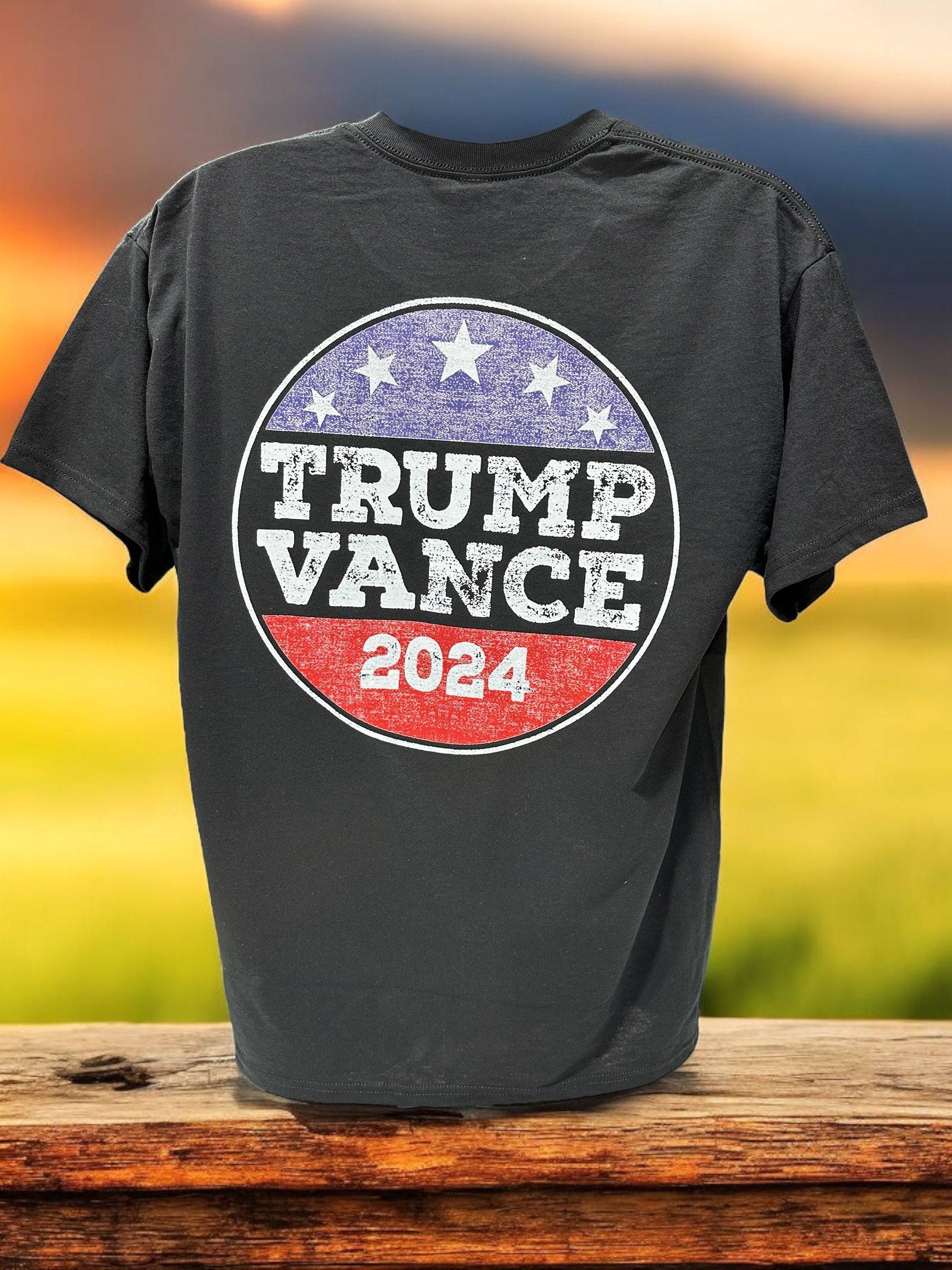 Trump Vance Vintage (Round) 2024 T-Shirt - DryBlend Moisture Wicking High Quality TShirt Funny Shirt Unisex shirt GenX Shirt - F5 Custom Designs