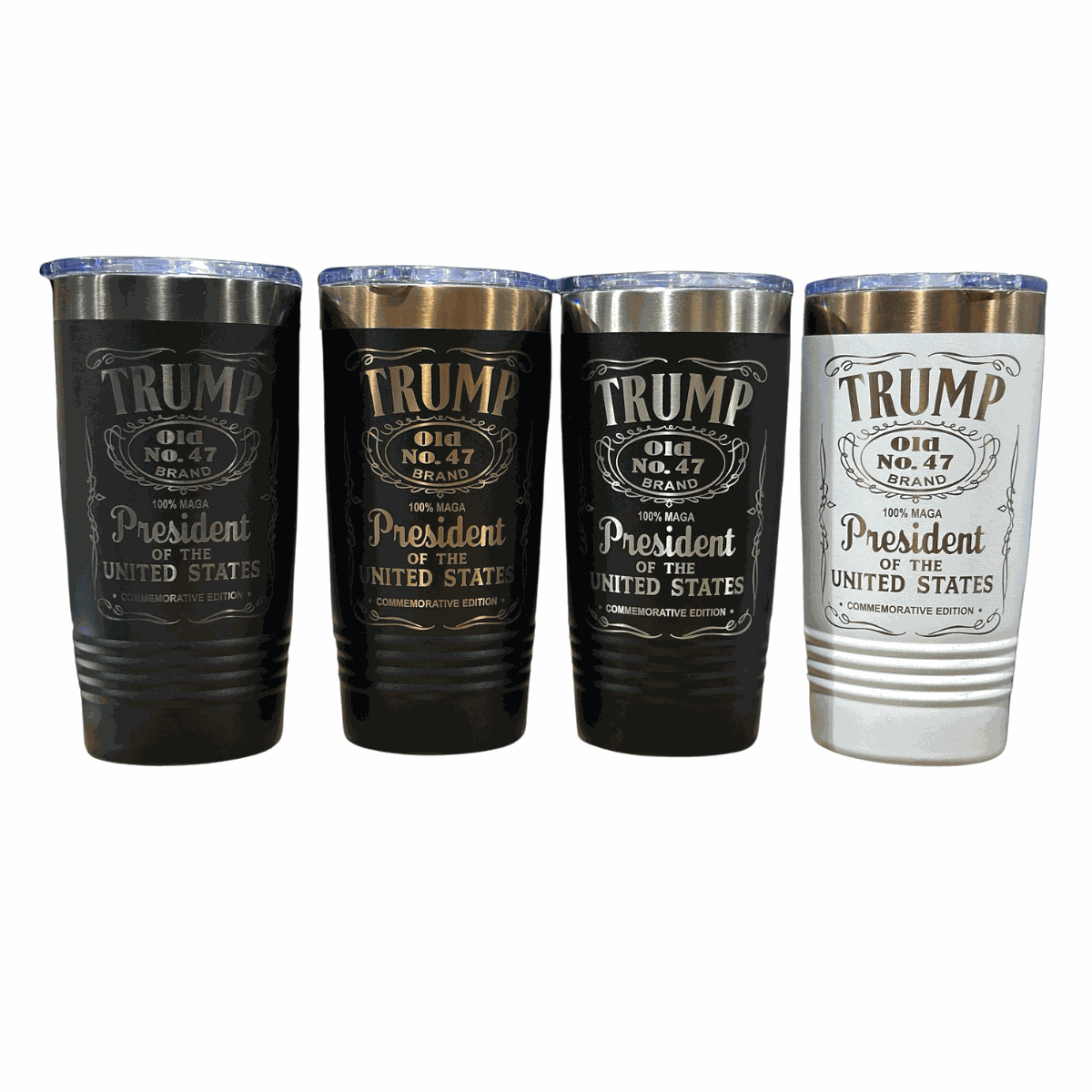 Trump 47 Tumbler stainless steel 20 oz insulated tumbler with MAGA slogan and slider lid