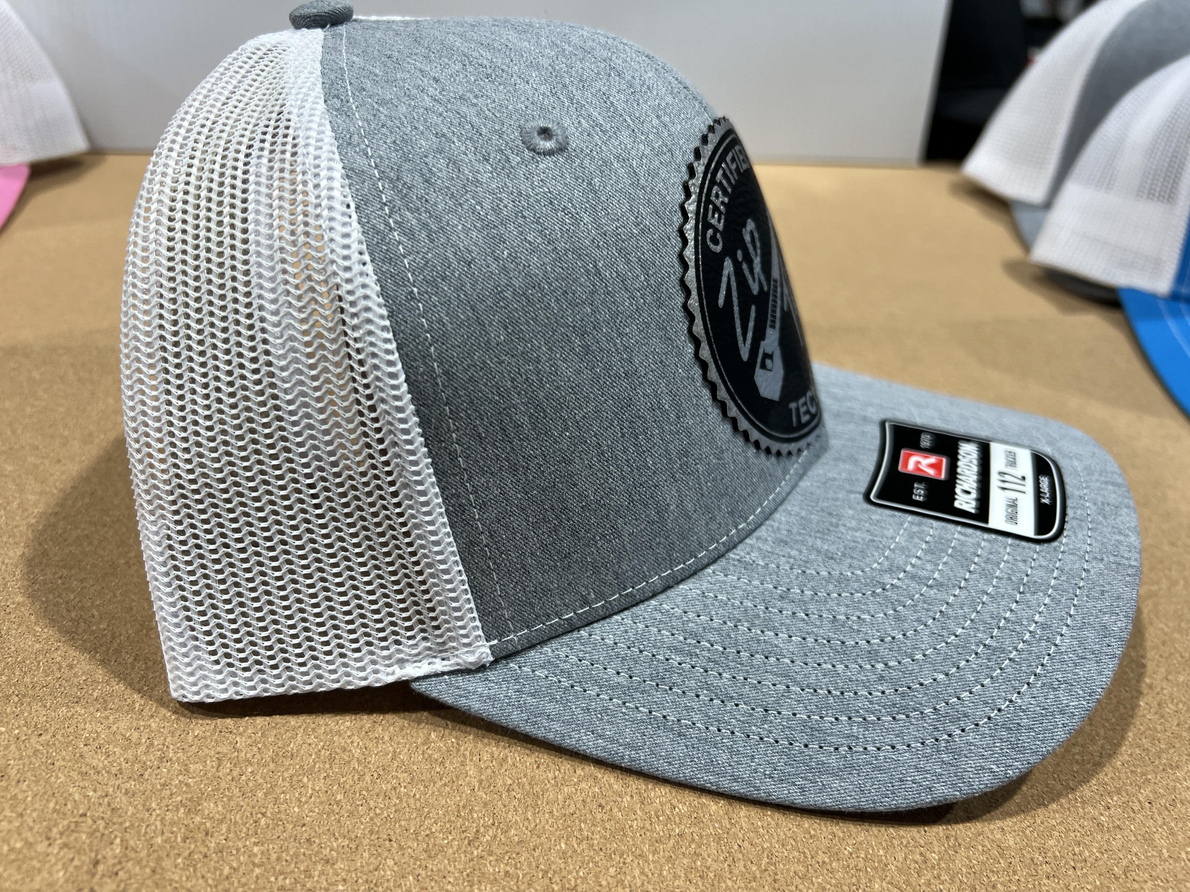 Certified Zip Tie Technician Hat with Leatherette Patch on a Richardson 112 Trucker Hat Baseball Cap Summer Winter - F5 Custom Designs