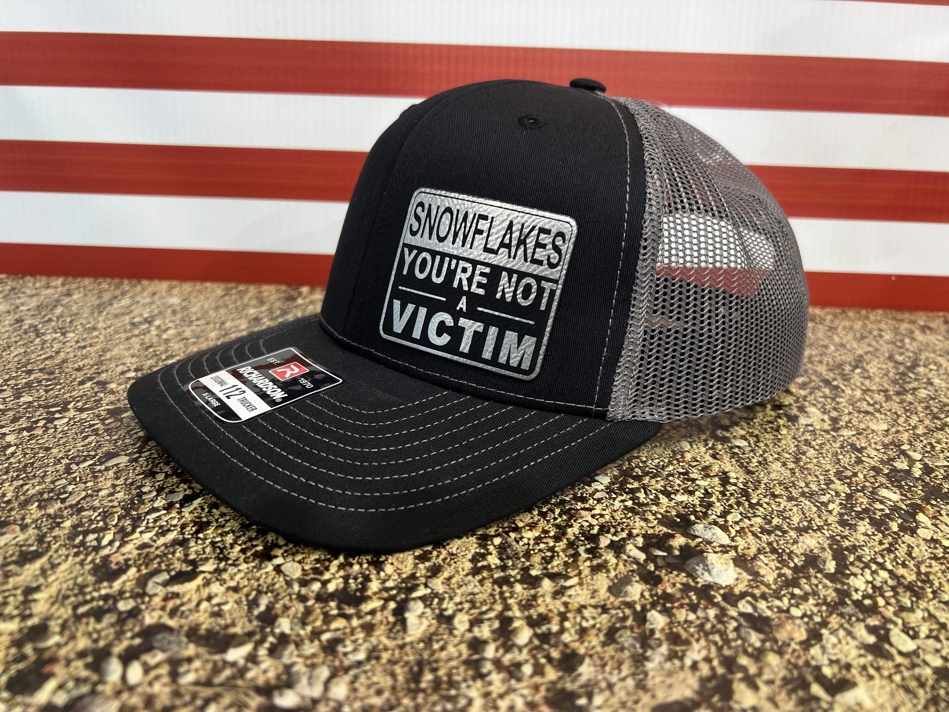 SNOWFLAKE Hat is a Richardson 112 Trucker Hat with adjustable snapback. - F5 Custom Designs