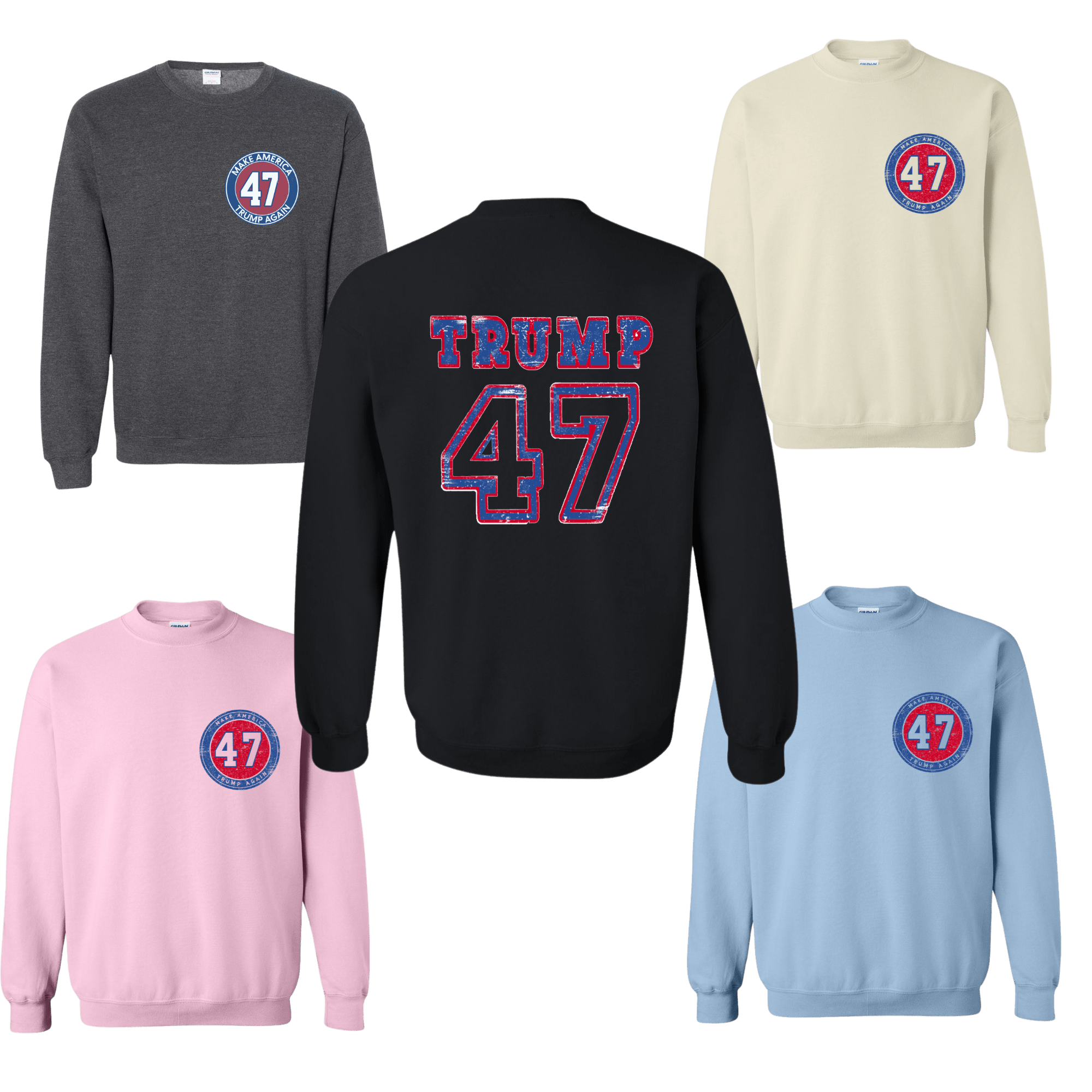 Trump Shirt 47 Make America Great Again Sweatshirt Softstyle Cotton/Poly blend, High Quality - F5 Custom Designs