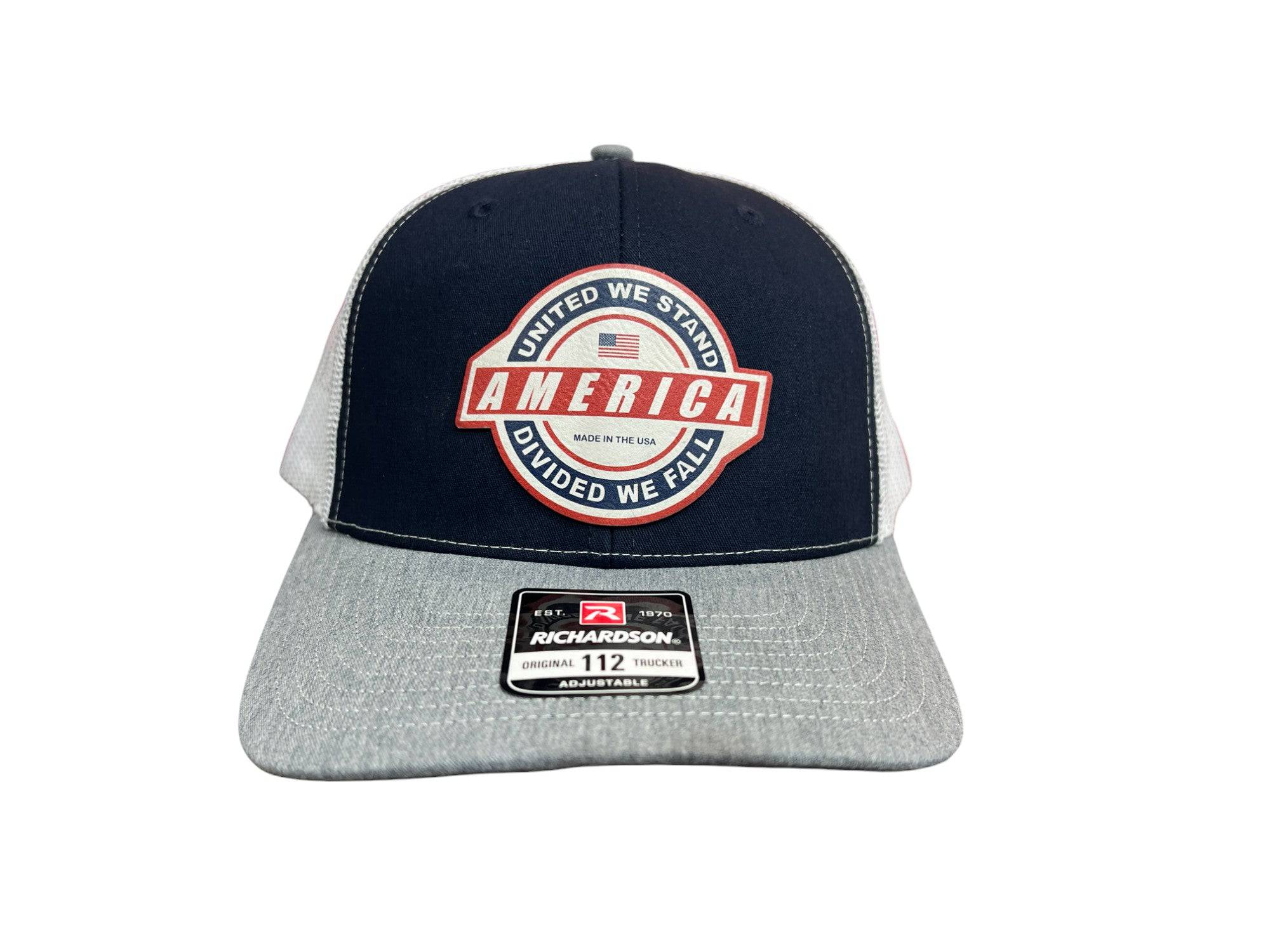 United We Stand Hat Patriotic Custom Hat with a Premium Leatherette Patch! USA Hat - F5 Custom Designs