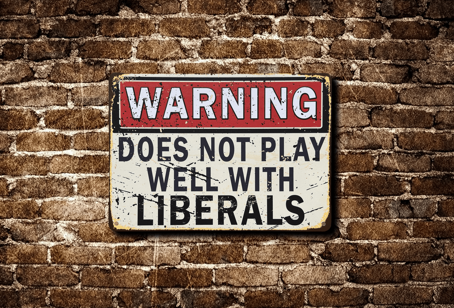 Vintage funny political sign aluminum yard art man cave decor