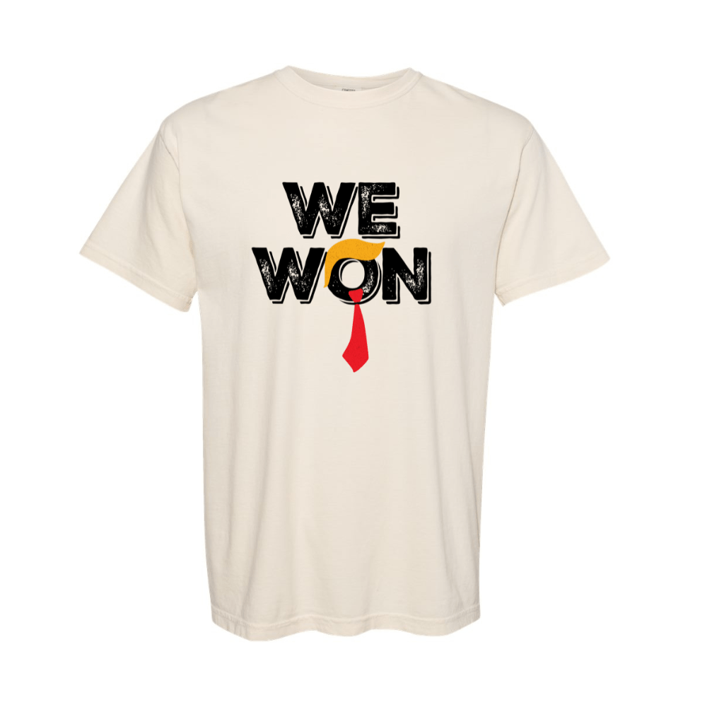 We Won Shirt relaxed fit unisex sweatshirt and t-shirt printed in Texas with Trump 2024 design