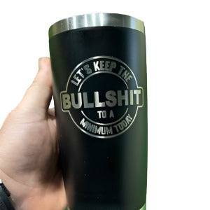 Hat + Beanie + 20 oz Tumbler Bundle - Keep The BS to a minimum Patch on a Richardson 112 Trucker Hat - F5 Custom Designs