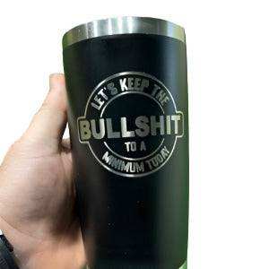 Hat + Beanie + 20 oz Tumbler Bundle - Keep The BS to a minimum Patch on a Richardson 112 Trucker Hat - F5 Custom Designs