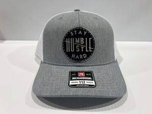 Stay Humble Hustle Hard Hat Leatherette patch hat is a Richardson 112 Trucker Hat with adjustable snapback. - F5 Custom Designs