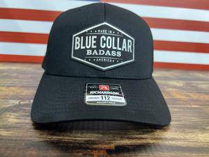 Blue Collar American Hat Design on a Richardson 112 Trucker Hat. - F5 Custom Designs