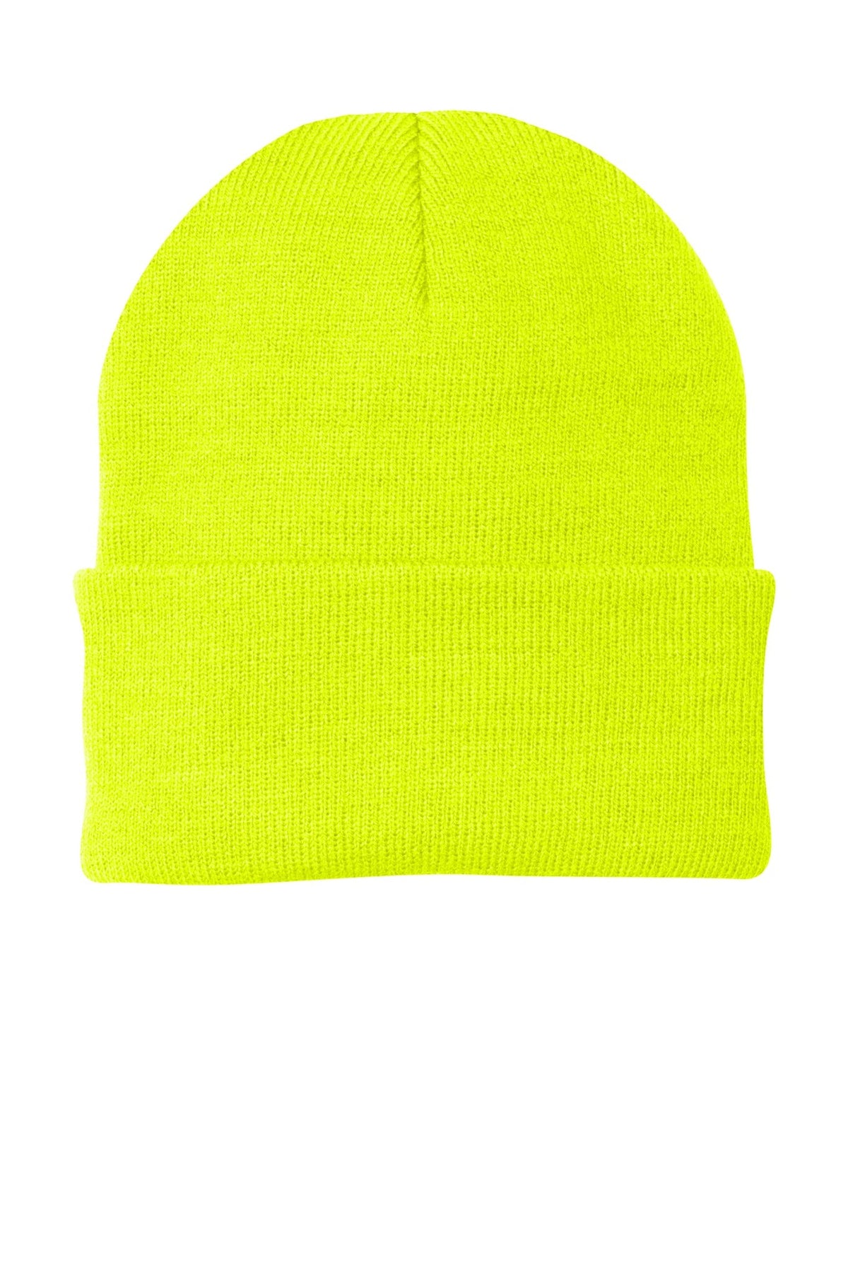 Neon yellow CP90 custom patch beanie