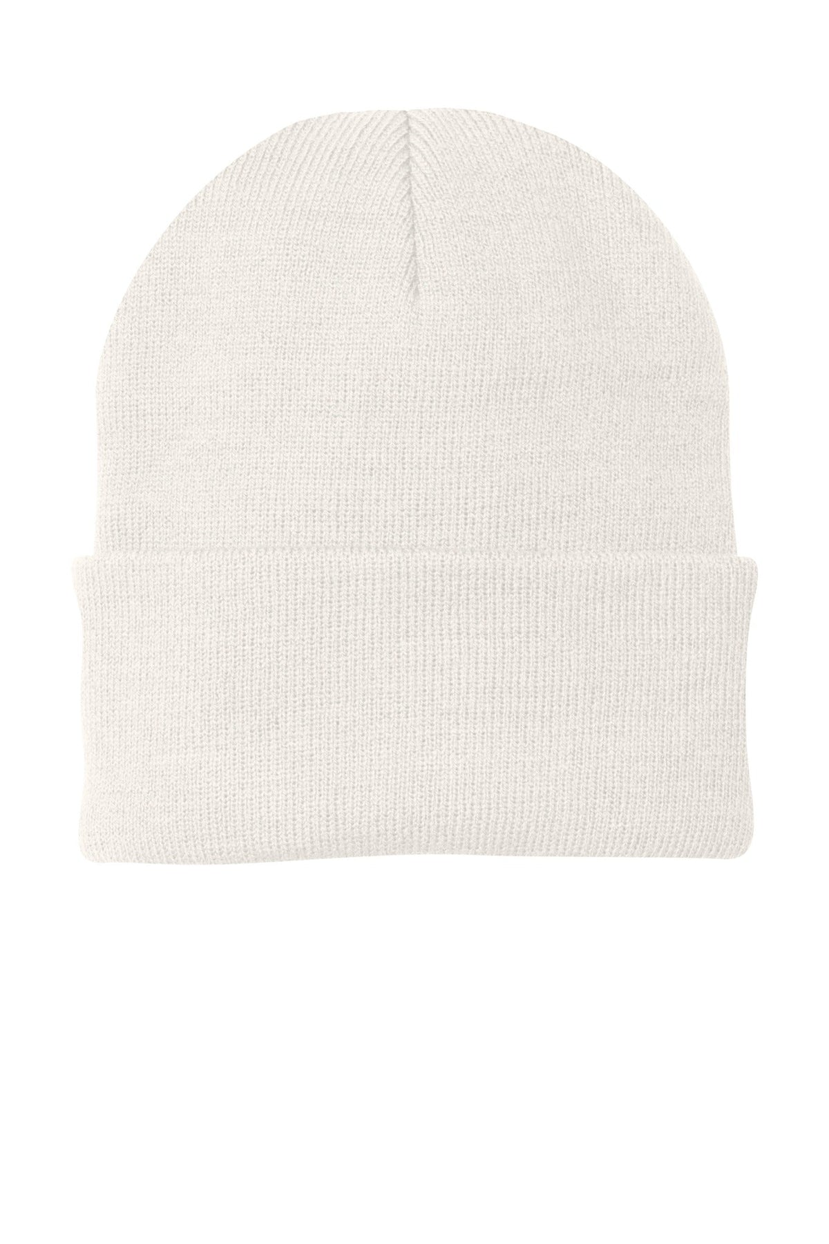 White CP90 custom patch beanie