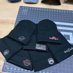Custom Beanie with Leatherette Patch 100% Acrylic Beanie - F5 Custom Designs