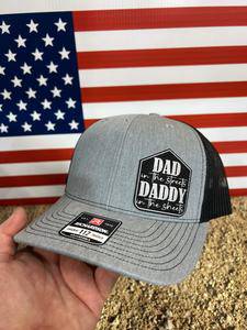 Dad in the Streets and Daddy in the Sheets Leatherette Patch on a Richardson 112 Trucker Hat Baseball Cap - F5 Custom Designs