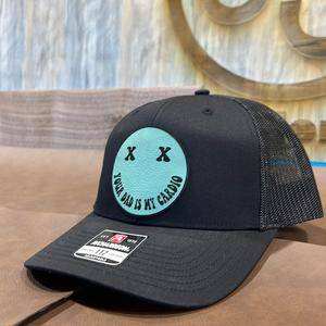 Your Dad is My Cardio leatherette patch on Richardson 112 trucker hat