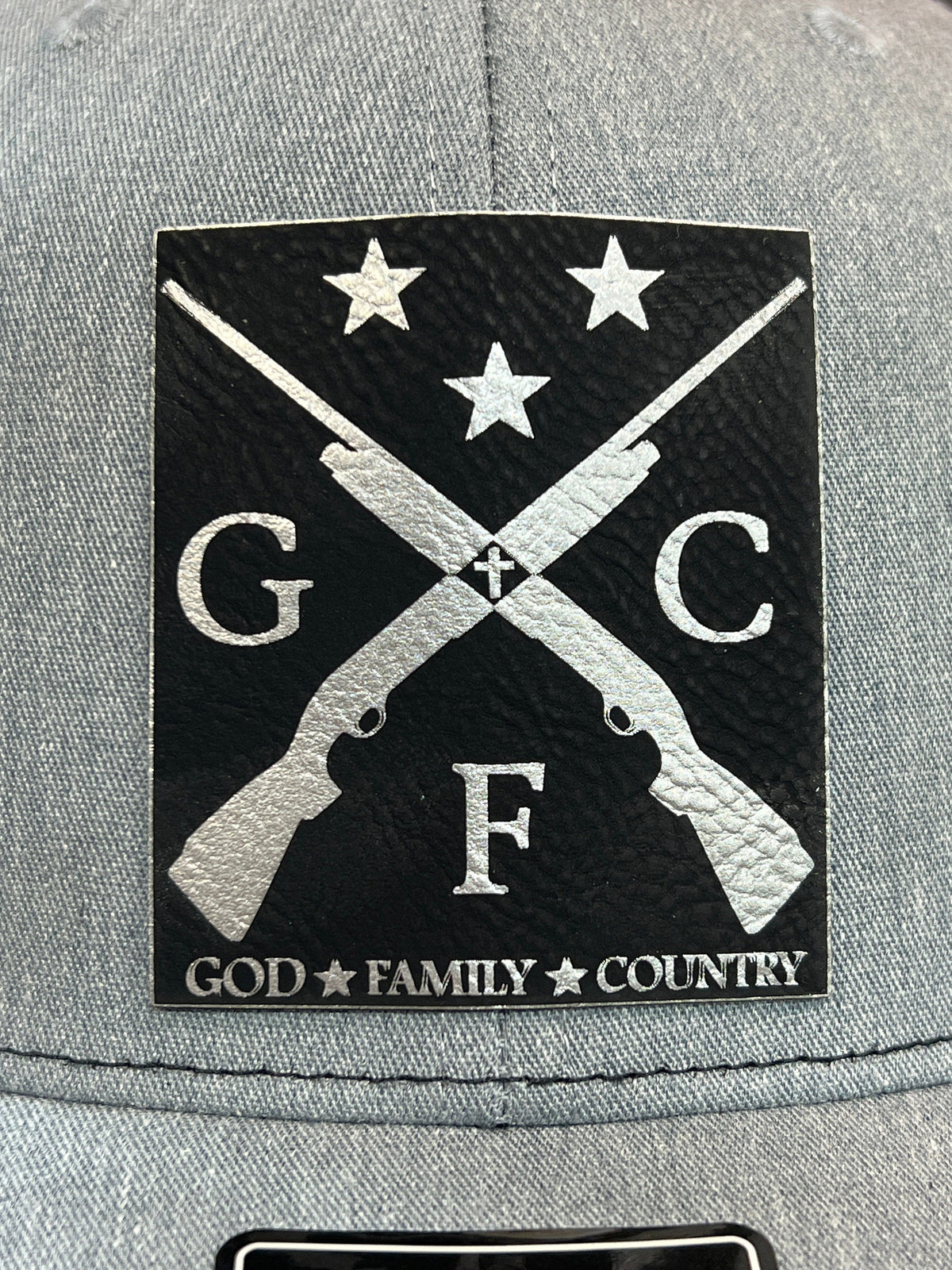 God Family Country Trucker Hat: Richardson 112 Patriotic Patch