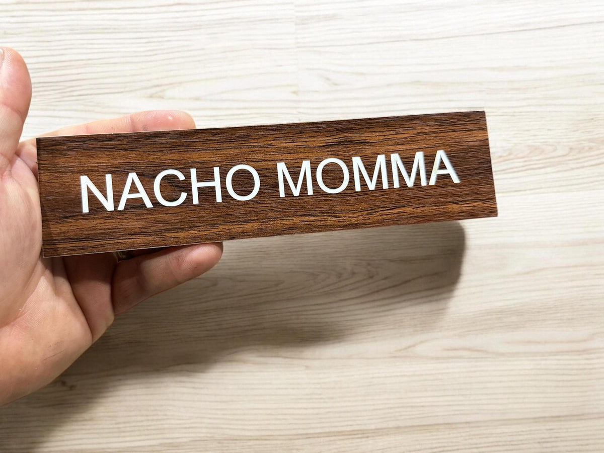 Custom Funny Desk Name Plate: Laser Engraved Gag Gift