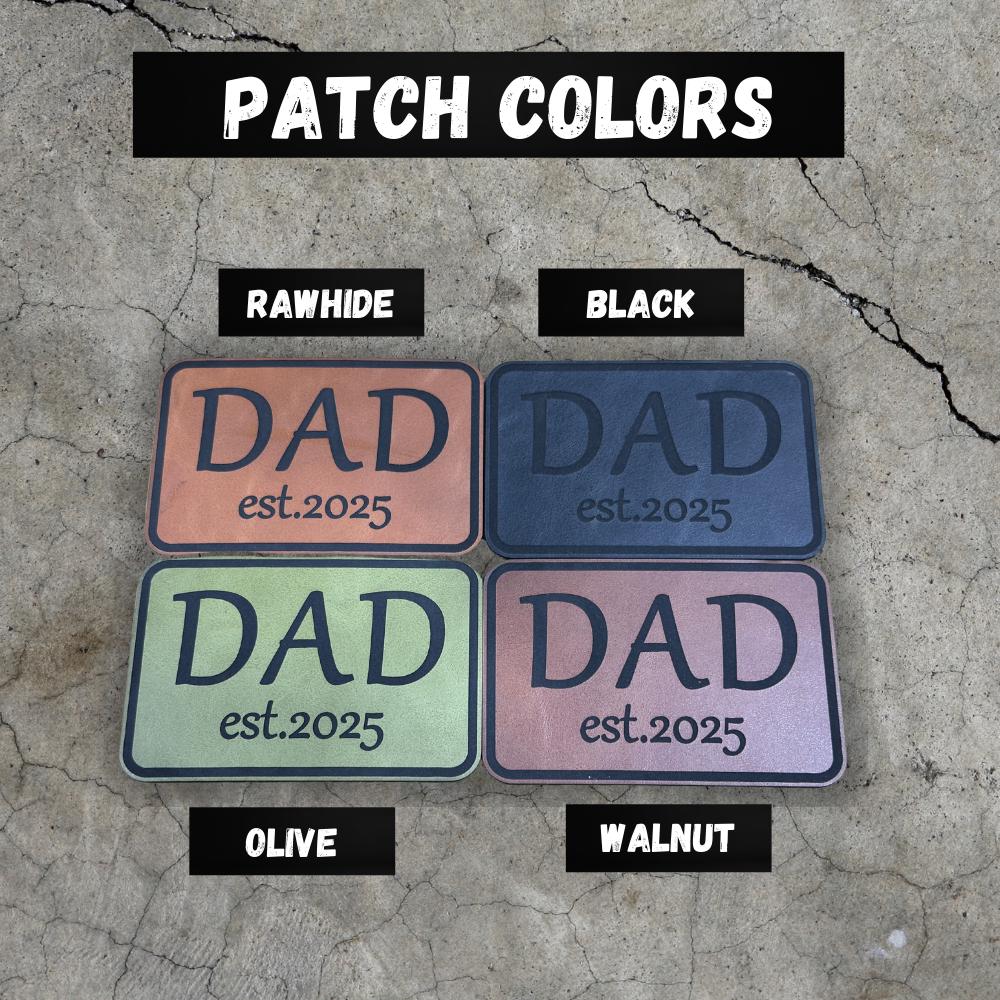 Custom Dad Hat Est. Leatherette Patch Hat - Richardson 112 Trucker