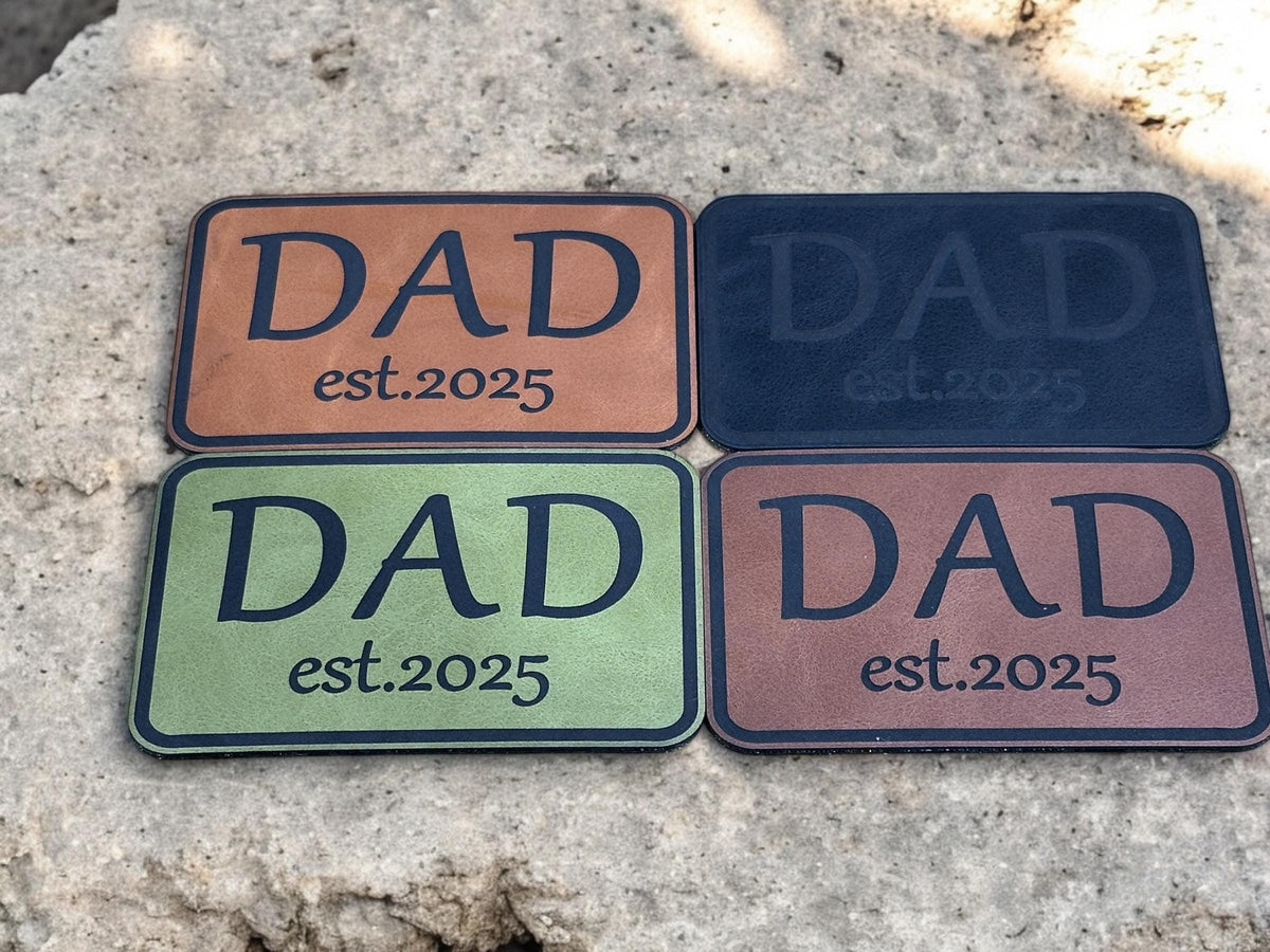 Custom Dad Hat Est. Leatherette Patch Hat - Richardson 112 Trucker