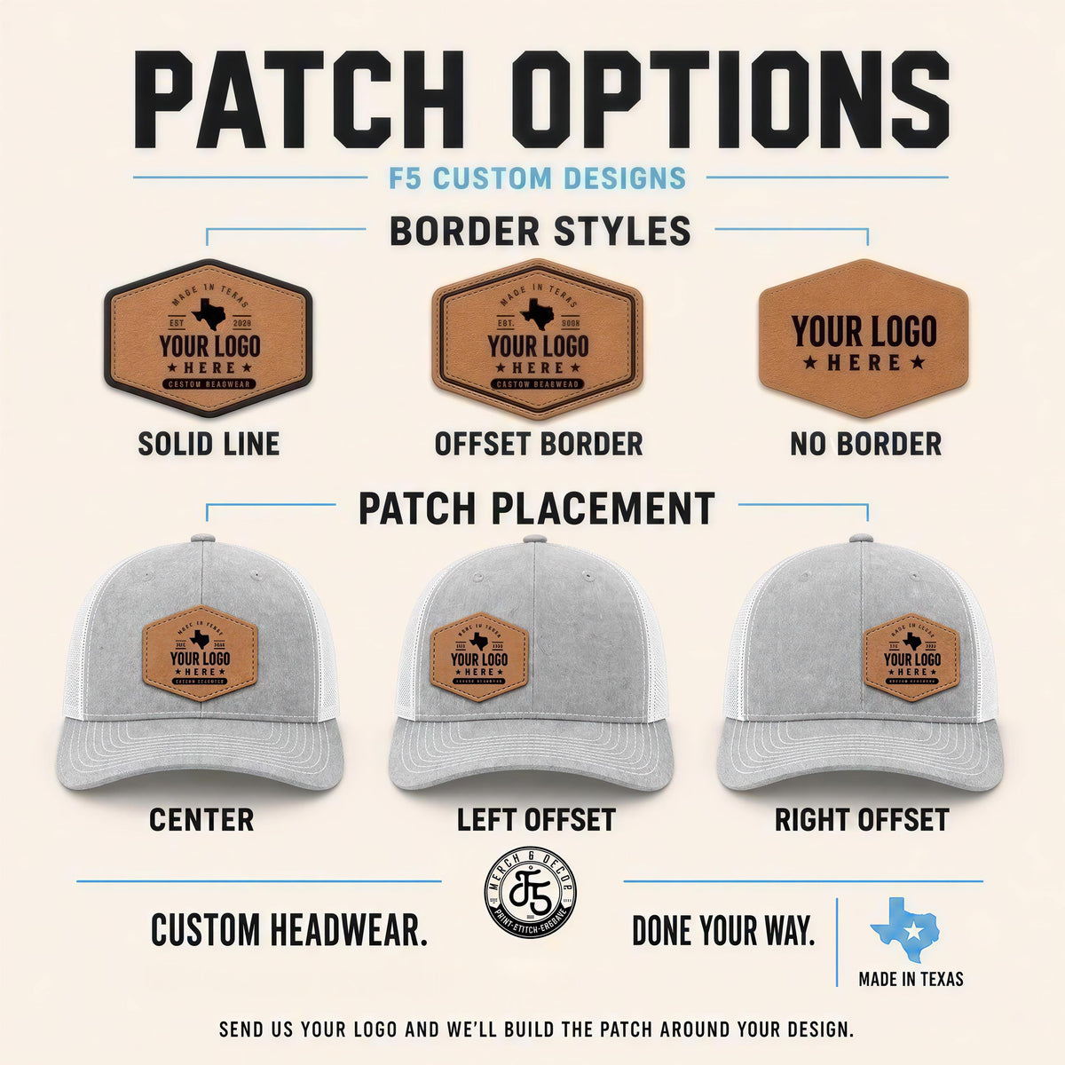 Custom Richardson 112 Snapback Hat, Personalized Leatherette Patch Trucker Cap